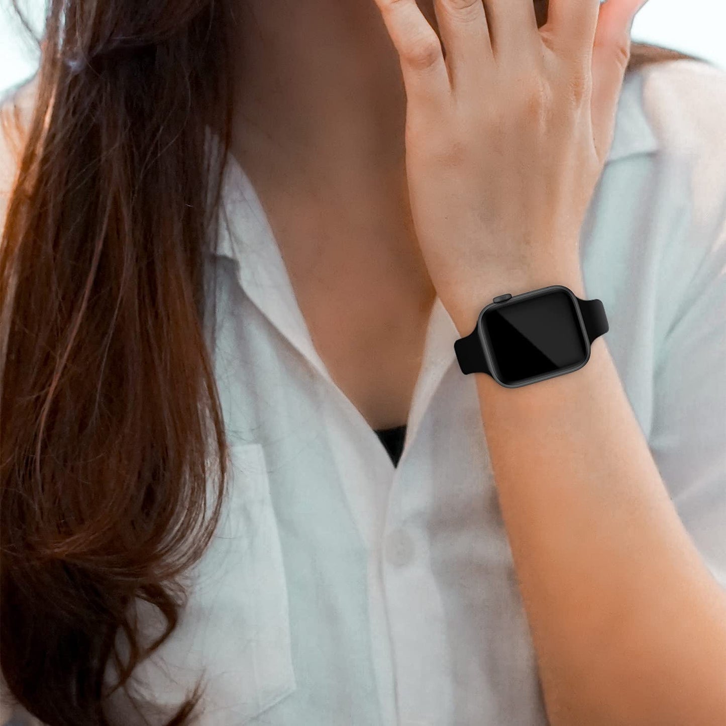 Acrbiutu Bands Compatible with Apple Watch 38Mm 40Mm 41Mm 42Mm 44Mm 45Mm 49Mm, Slim Thin Narrow Replacement Silicone Sport Strap Wristbands for Iwatch Series Ultra 8/7/6/5/4/3/2/1 SE Women Men  Acrbiutu   