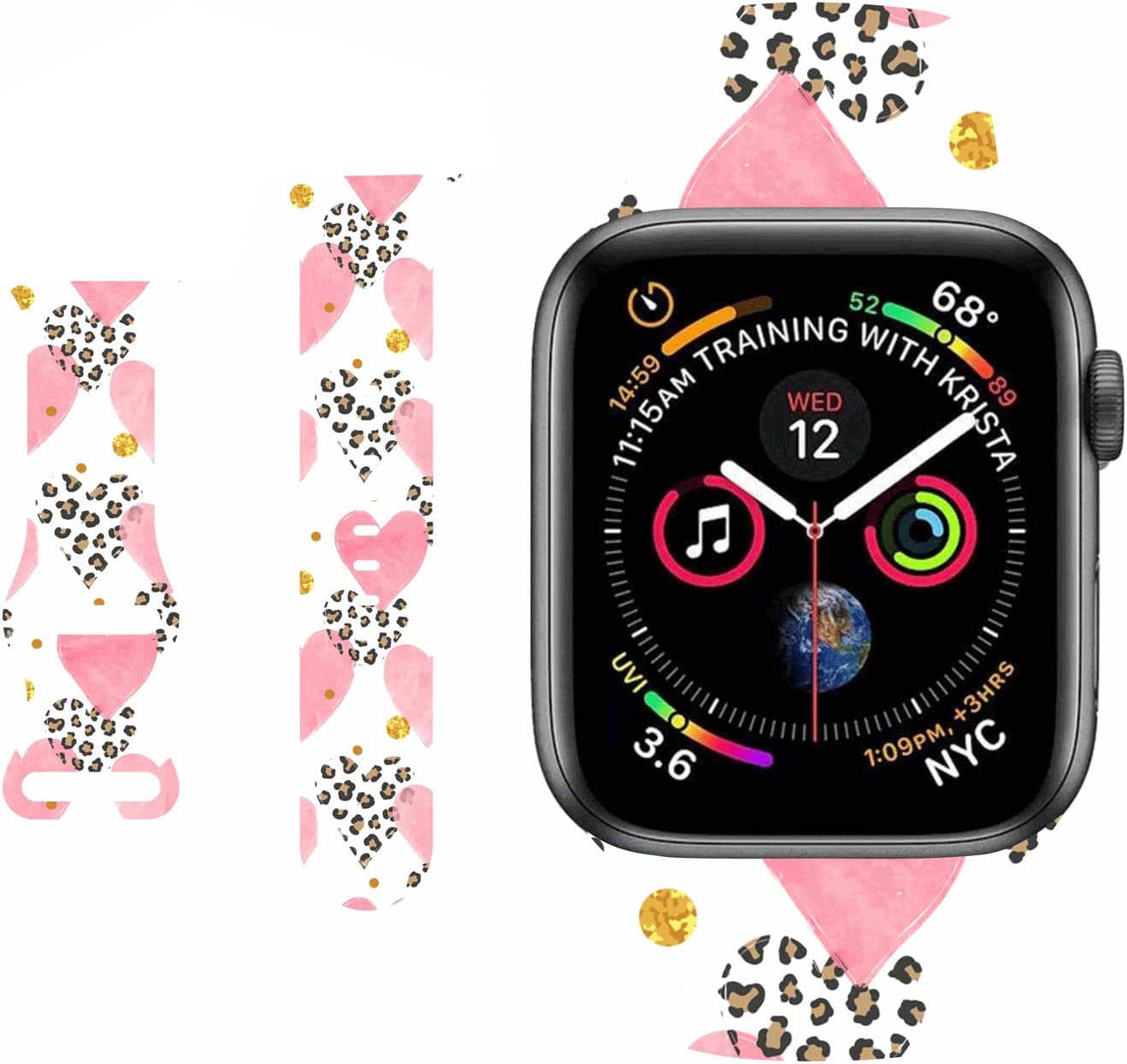 HYHMXB Sweet Lover Valentine'S Day Watch Bands Compatible with Apple Watch 38Mm 40 Mm 41Mm, Fresh Breathable Soft Silicone Wristband Strap for Girls Women Iwatch SE & Series 7/6/5/4/3/2/1 (Color 7)  HYHMXB Color 4 38/40/41mm 