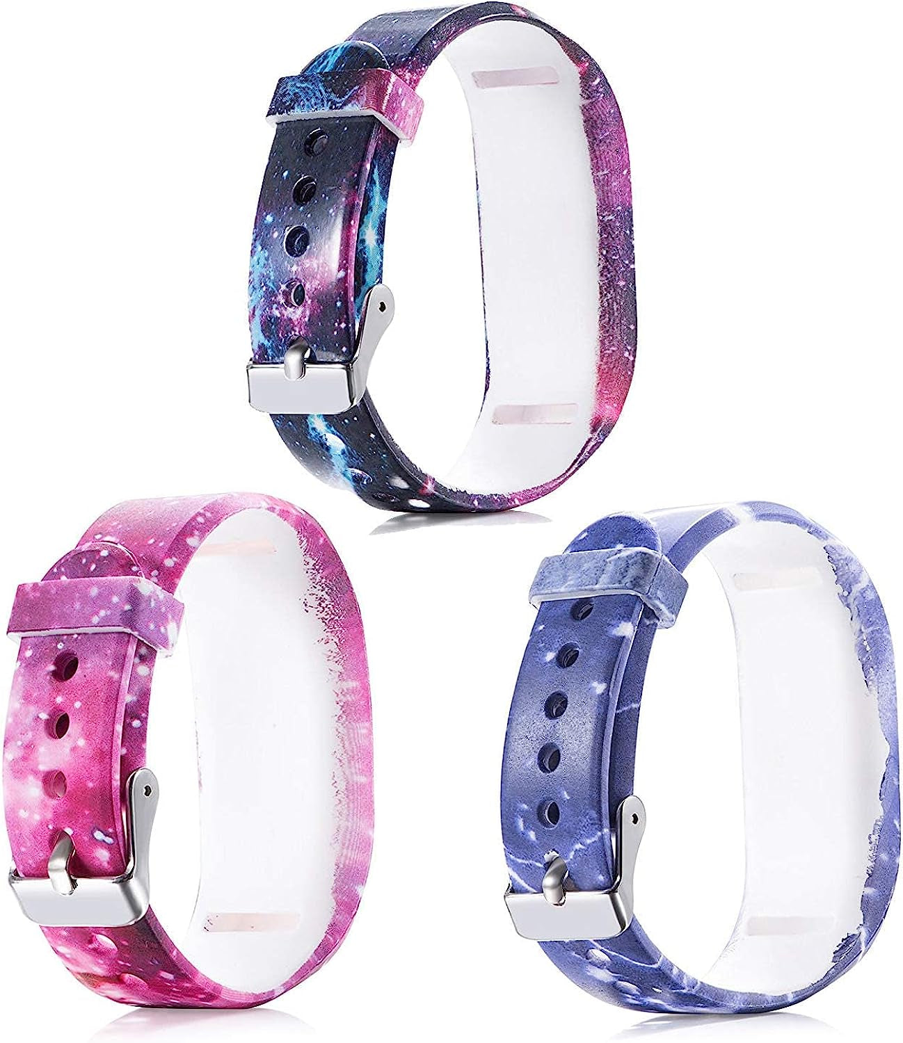 GTHY Compatible with Garmin Vivofit JR/JR 2/Vivofit 3 Bands Repacement,For Kids Boys Girls,Soft Silicone Pattern Adjustable Straps,Wristbands,Watch Band,With Secure Metal Clasp,Lagre&Small  GTHY   