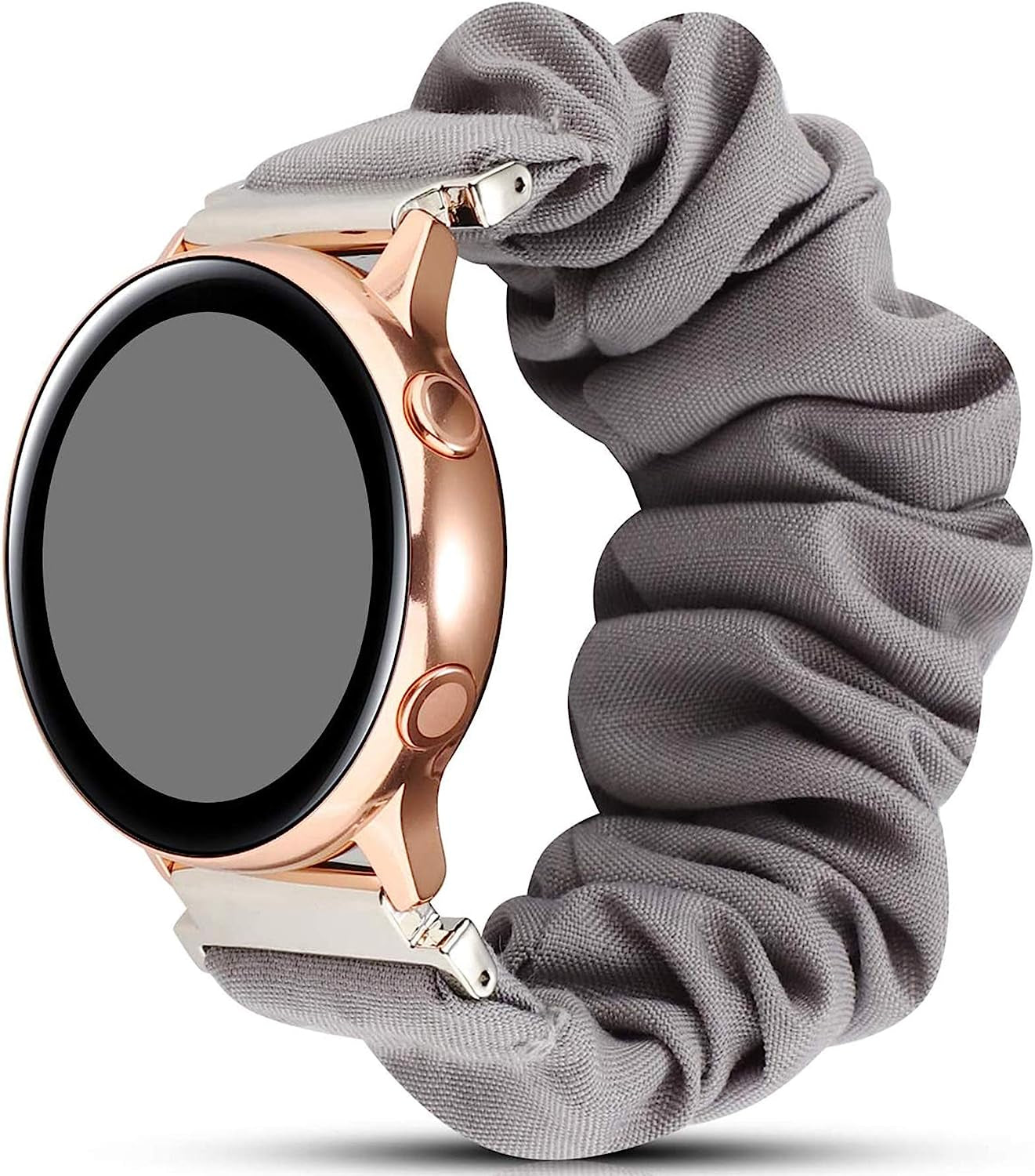 Fit for Garmin Venu Sq Bands Women, 20Mm Feminine Elastic Scrunchy Replacement Watch Band Straps Bracelet Wristband Fit for Garmin Vivoactive 3 Music, Galaxy Watch Active 2 (Black)  hengkang Gray  