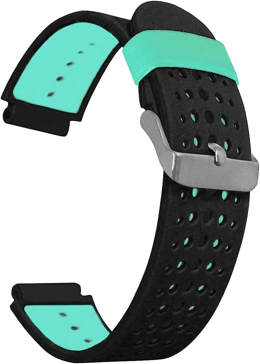 HOUCY Sport Watch Band for Garmin Forerunner 735XT 735/220/230/235/620/630 Watch Soft Silicone Strap Replacement Watch Band  HOUCY Black mint  