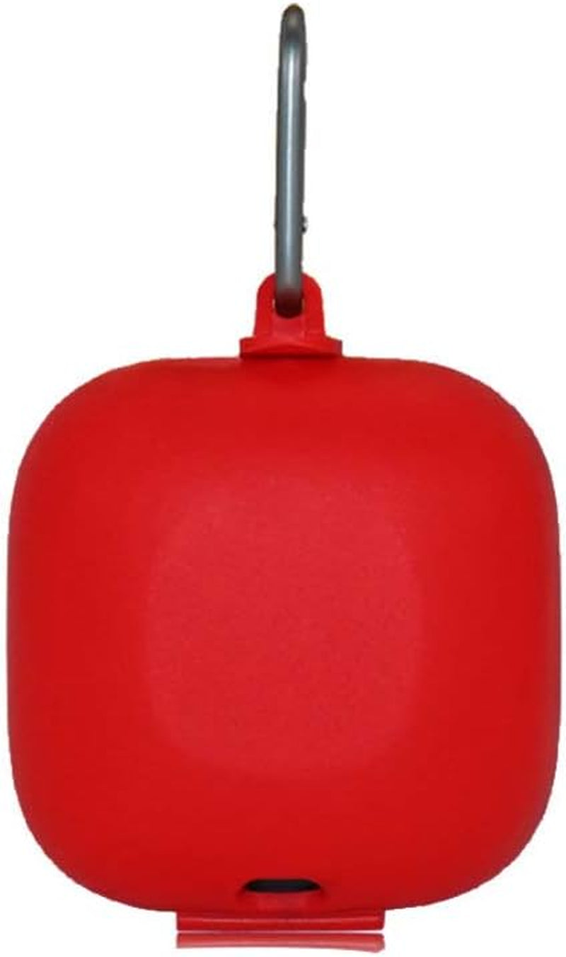 Compatible for Beats Powerbeats Pro Headset, Earphone Case - Creative Headphone Protective Box Metal Buckle Silicone Skin Headset Storage Shell  UKCOCO Red  