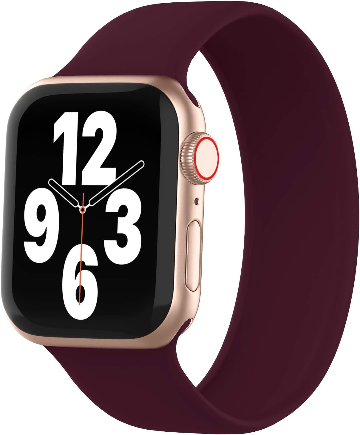 Silicone Solo Loop Bands Compatible with Apple Watch Band 38Mm 40Mm 41Mm 42Mm 44Mm 45Mm 49Mm, Stretchy Silicone Elastic Sport Strap Compatible for Iwatch Series 8/7/6/5/4/3/2/1/SE Ultra  WASPO Wine 42/44/45/49MM S: 5.9"-6.2"(150mm-159mm) 
