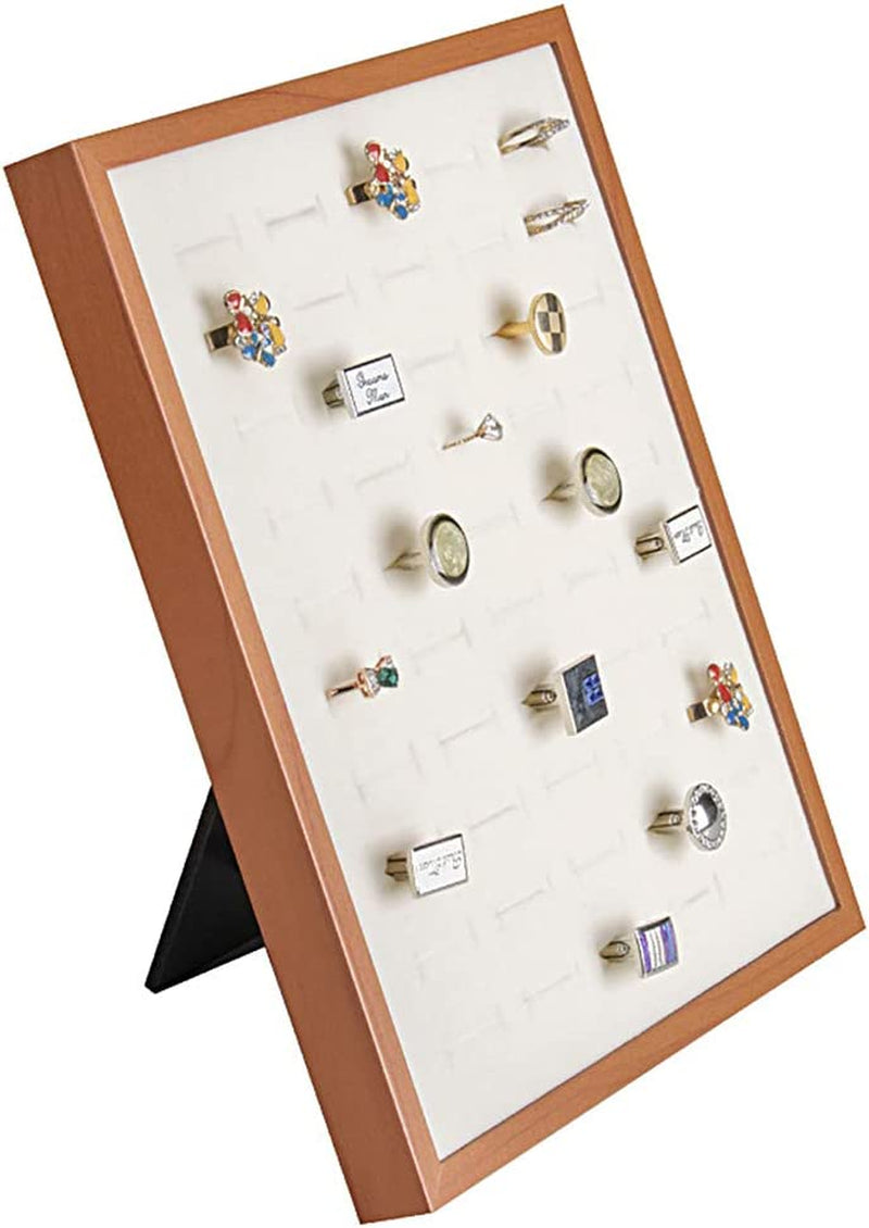 Homeanda Black Velvet L-Shaped 50 Slots Ring Earring Jewelry Display Tray Organizer Holder (L-Shaped 50 Slots-Black)  Homeanda 50 Slots  