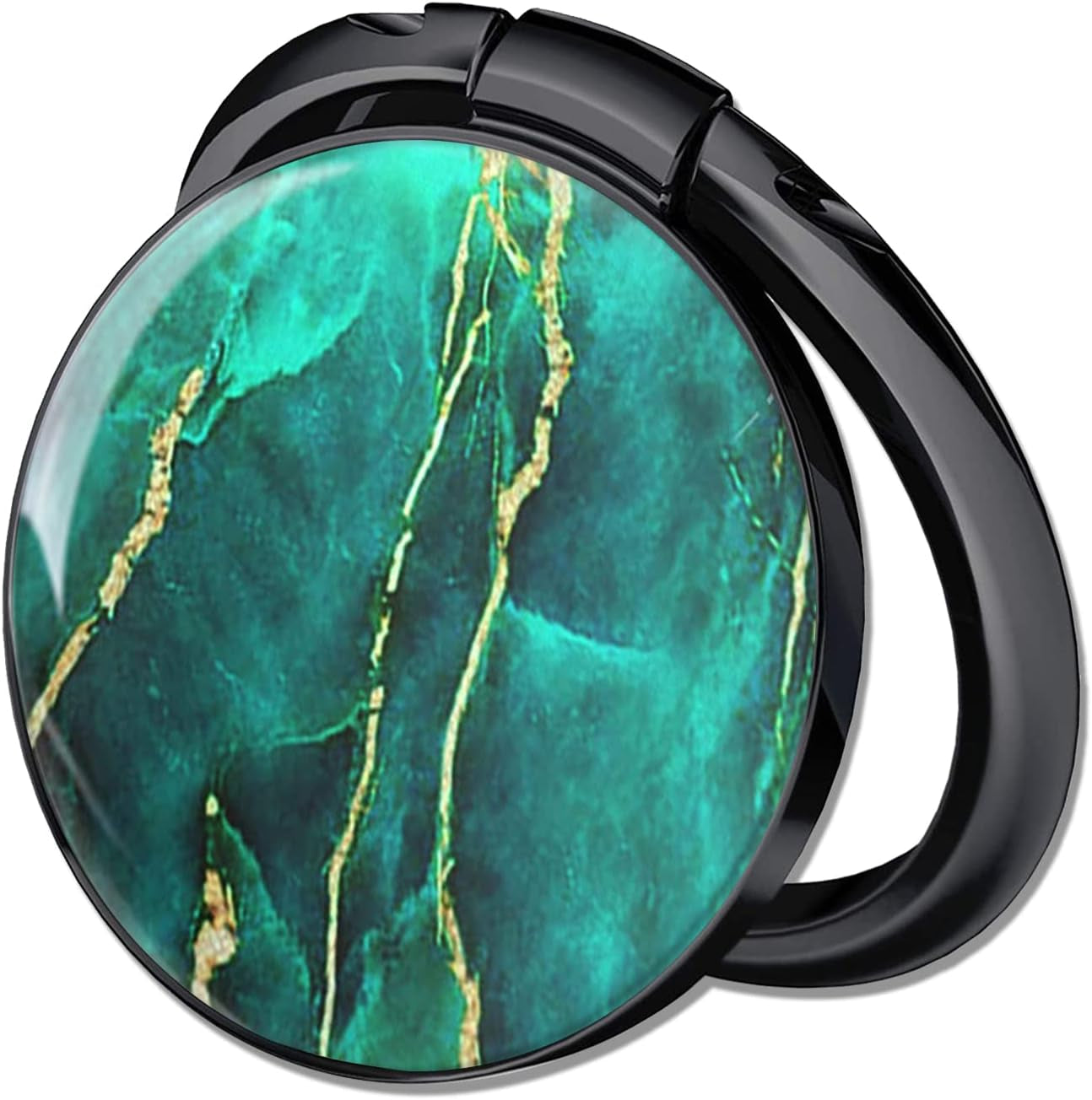 Phone Ring Holder Grip Stand - Marble Cell Phone Ring Finger Holder for Back of Phone Case, 360° Rotation Phone Kickstand Compatible with Most Phones  SUXILN-G Emerald  