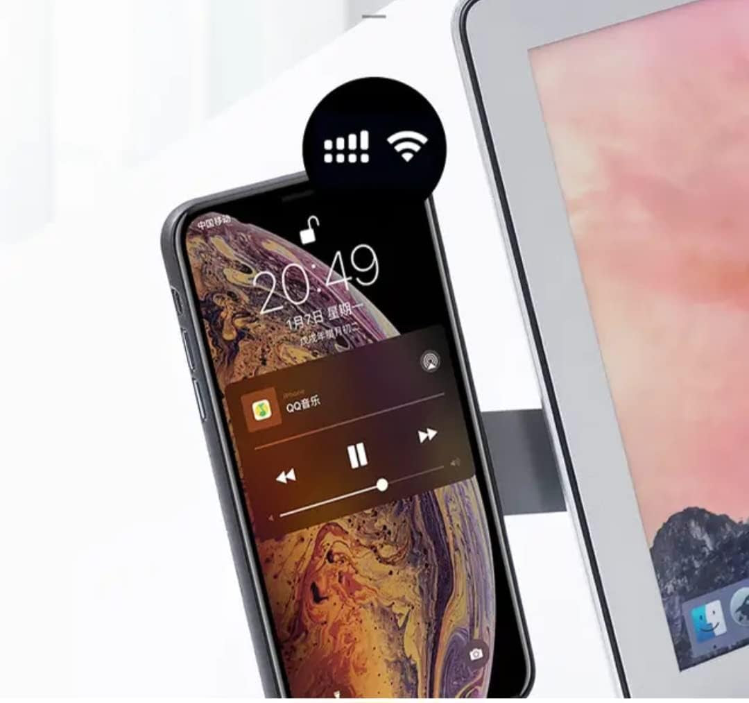 Laptop Mobile Phone Portable Holder 2 in 1 Magnetic Smart Folding Phone Holder Side Mount Screen Universal Stand (Blue)  SY Tech Co.   