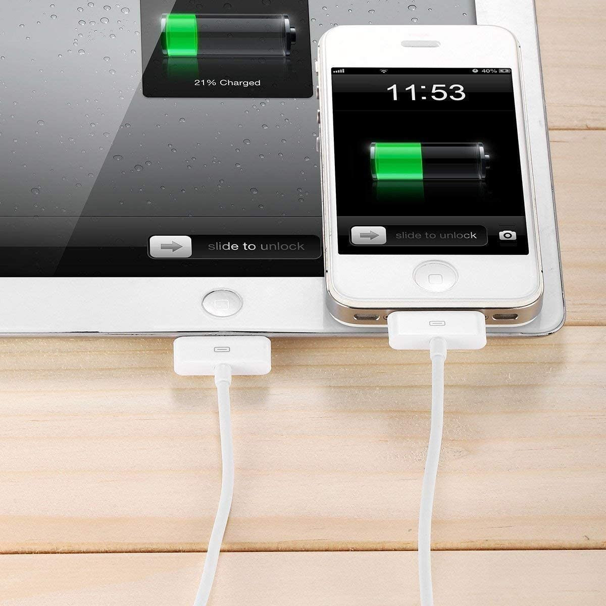 USB Wall Charger Power Adapter with 6 Feet 30 Pin Charging Cable for Iphone 4S, Ipod Touch 3/4, Ipad 2/4  Fenergy   