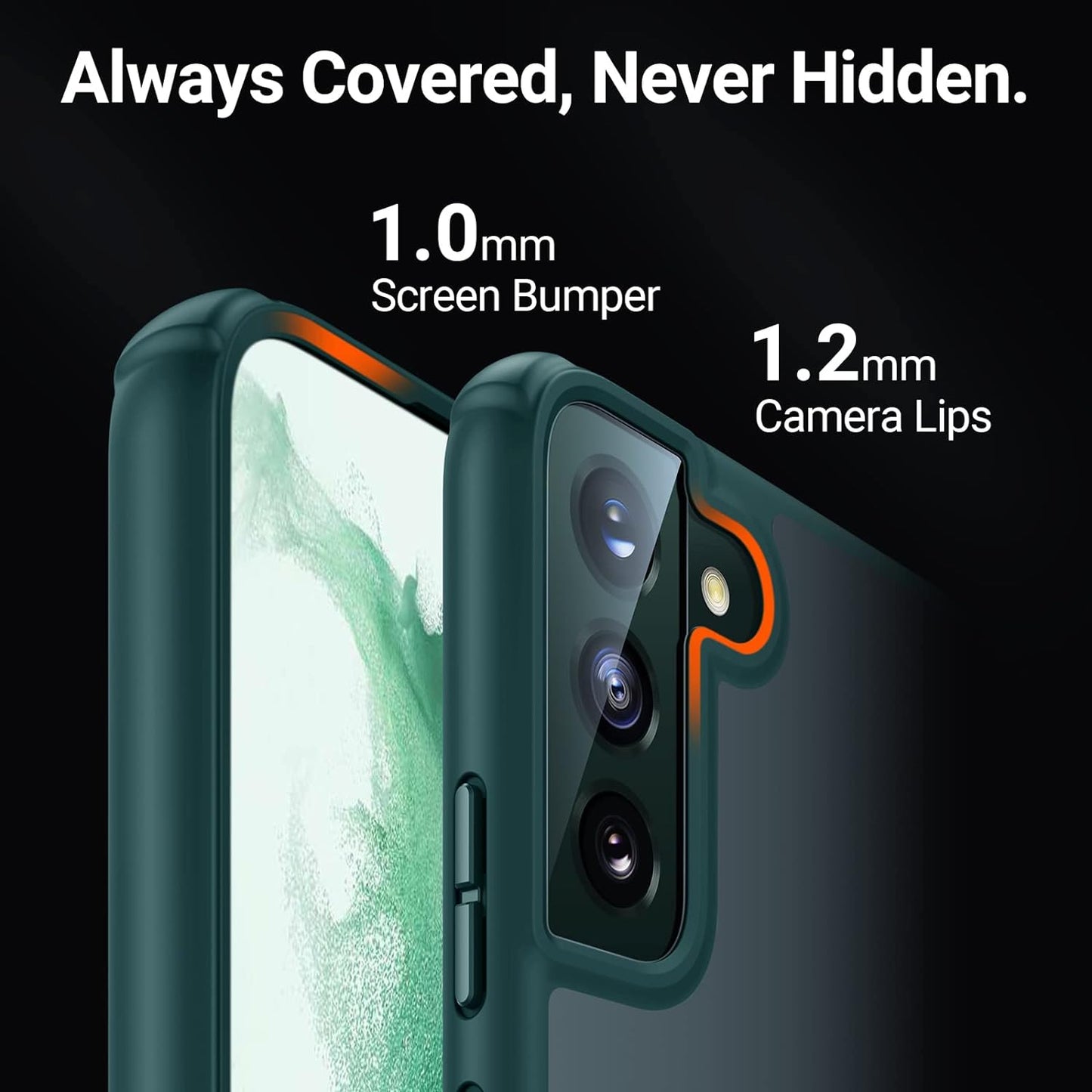 TORRAS Marsclimber for Samsung Galaxy S22+ plus Case, [Military Grade Drop Tested] [3 Stand Ways Metal Kickstand] Translucent Matte for Samsung S22 plus Case 5G, Classy Green  TORRAS   