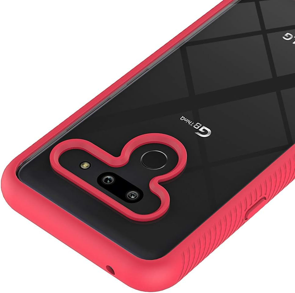 Phone Case for LG G8 Thinq Slim Hard Clear Cover Shockproof Soft TPU Bumper Hybrid Rugged Heavy Duty Protective Cell Accessories LGG8 Thin Q G 8 LG8 G8Thinq Lgg8Thinq 8G Cases Girl Boy Women Men Red  Asuwish   