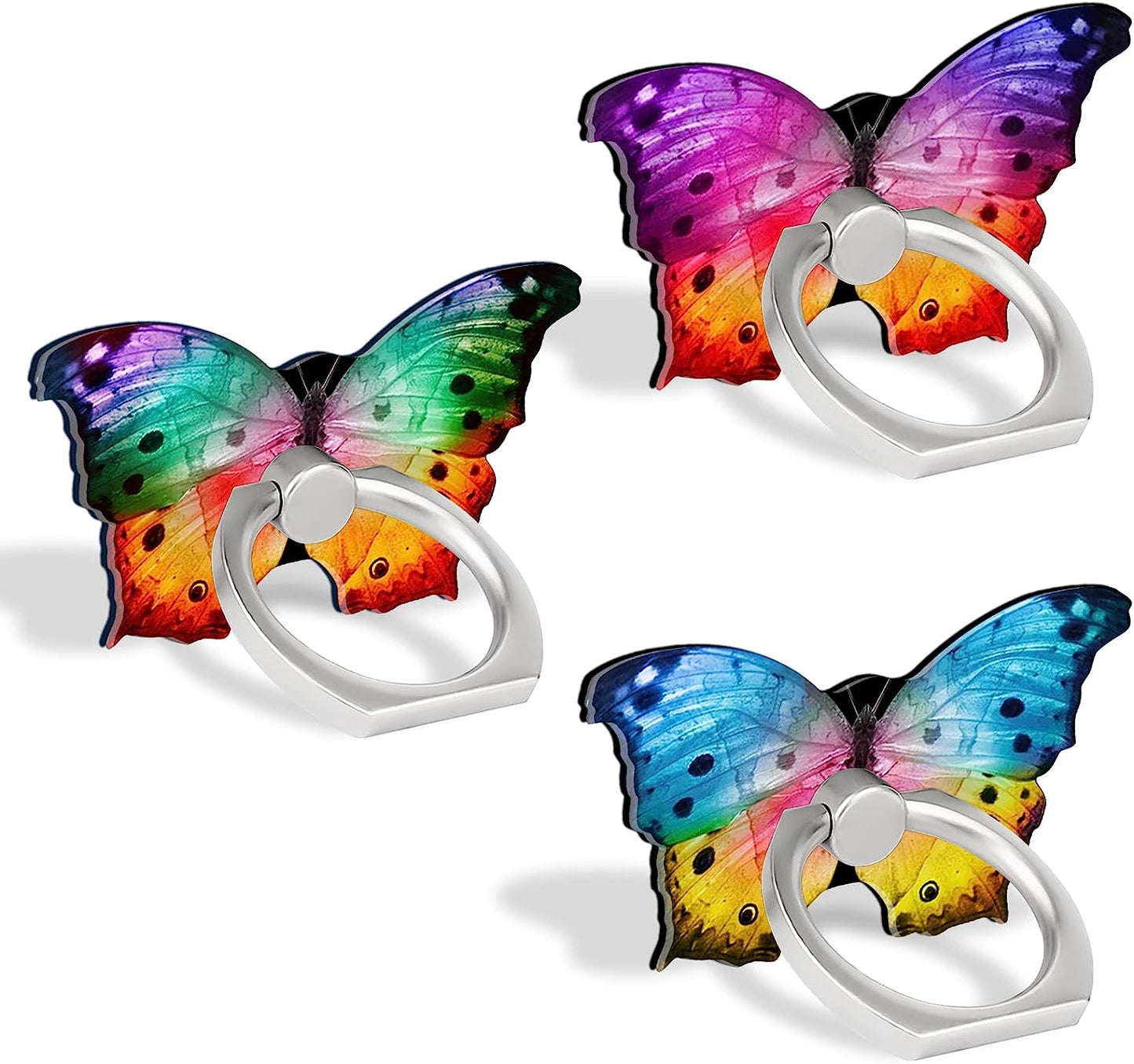 BF2JK Cell Phone Butterfly Finger Ring Holder 360 Degree Rotation Metal Ring Grip for Iphone Samsung Galaxy All Smartphone Mobile Cute Accessories（Blue Dark Blue）  BF2JK P13  