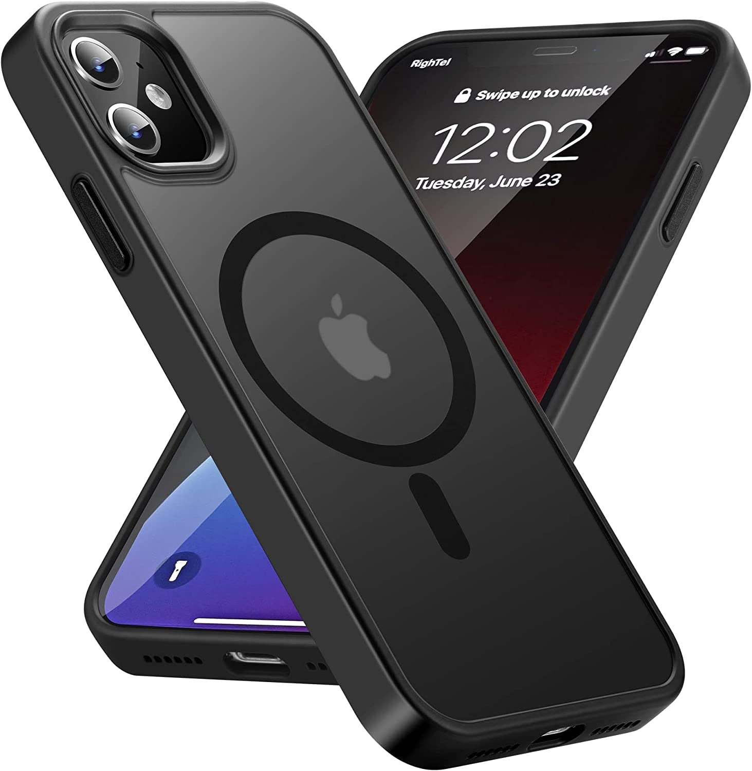 Yriklso for Iphone 11 Magnetic Case, Built in Magnets Compatible with Magsafe, Translucent Matte Hard PC Back Cover + Soft TPU Frame Slim Bumper Case for Iphone 11 （6.1"）,Black  Yriklso Matte Black  