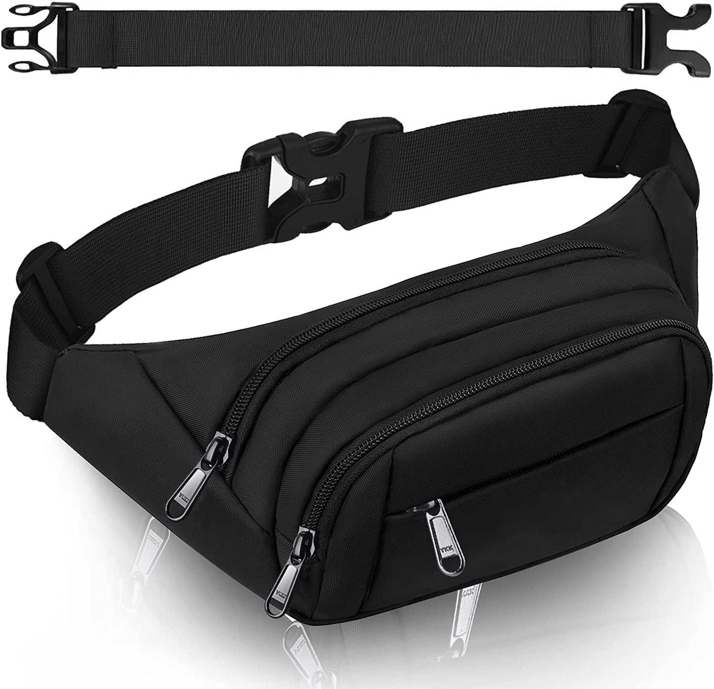 Large Fanny Pack for Women Men - Syican Waist Bag with 4-Zipper Pockets, Gifts for Enjoy Sports Traveling Workout Casual Hands-Free Crossbody Bags Fits MAX 7.9'' Ipad & 6.6'' Phone  Syican   