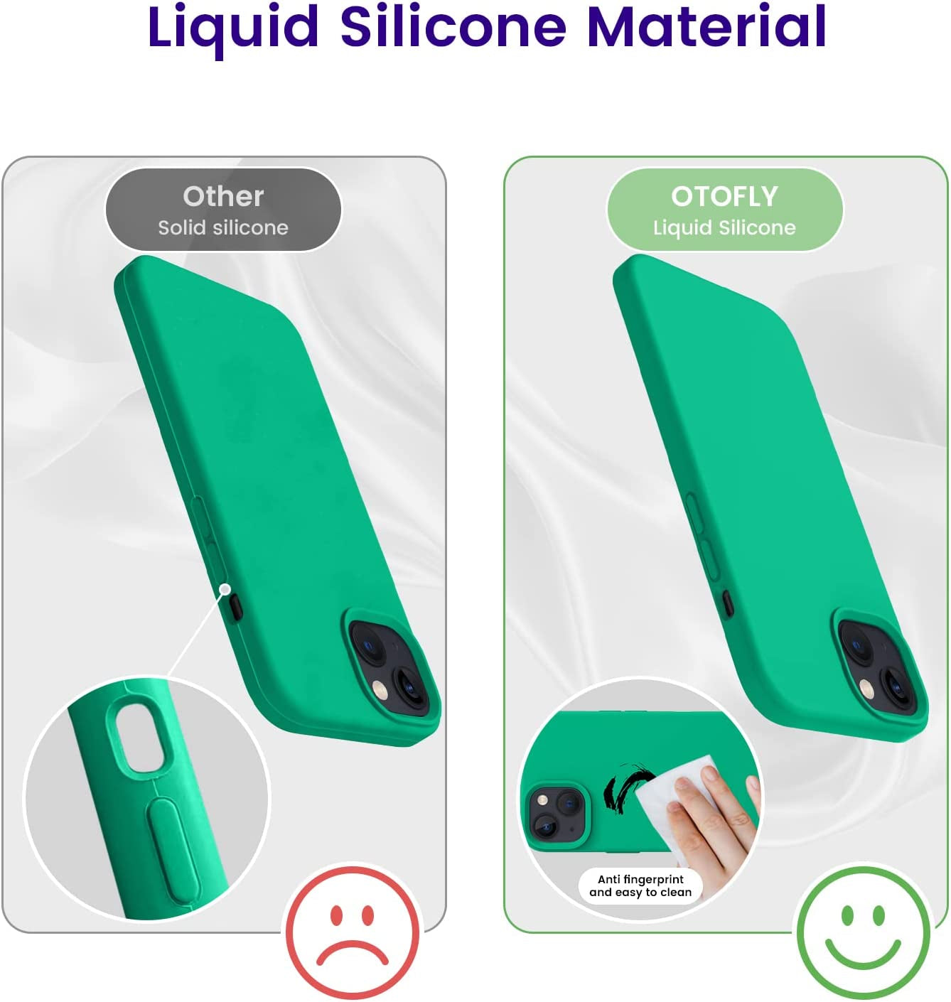 OTOFLY Designed for Iphone 14 Case, Silicone Shockproof Slim Thin Phone Case for Iphone 14 6.1 Inch (Emerald Green)  OTOFLY Direct   