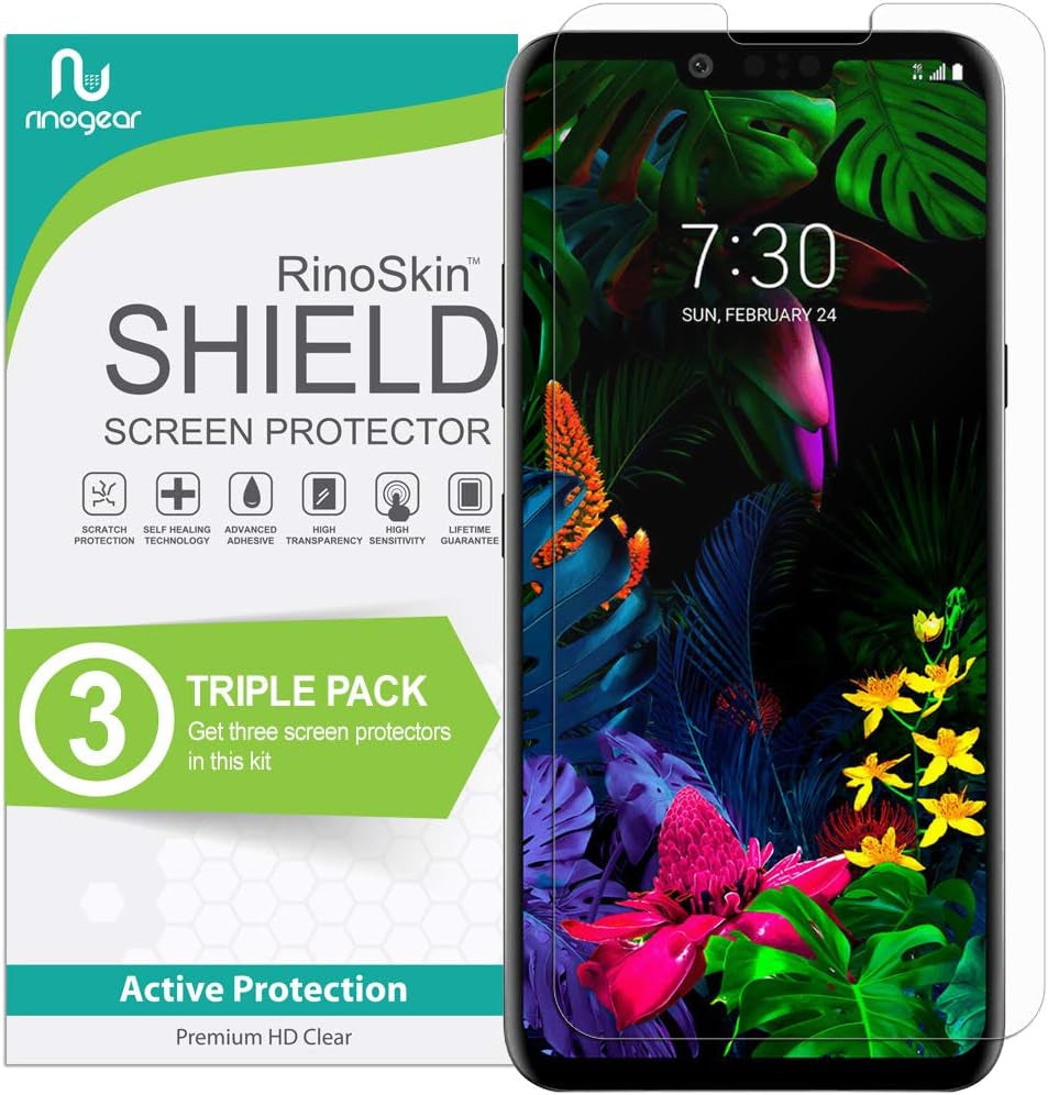 Rinogear (3-Pack) Screen Protector for LG G8 Thinq Screen Protector Case Friendly Accessories Flexible Full Coverage Clear TPU Film  RinoGear   