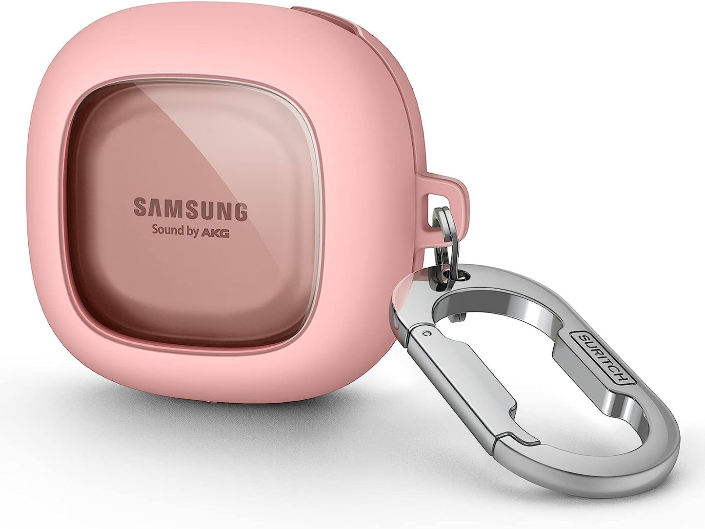 SURITCH for Samsung Galaxy Buds 2 Pro Case(2022)/Galaxy Buds 2 Case(2021)/Galaxy Buds Live Case(2020)/Galaxy Buds Pro Case(2021) Hard PC Shockproof TPU Cover with Gun-Colored Keychain Carabiner, Blue  SURITCH Rose Gold  