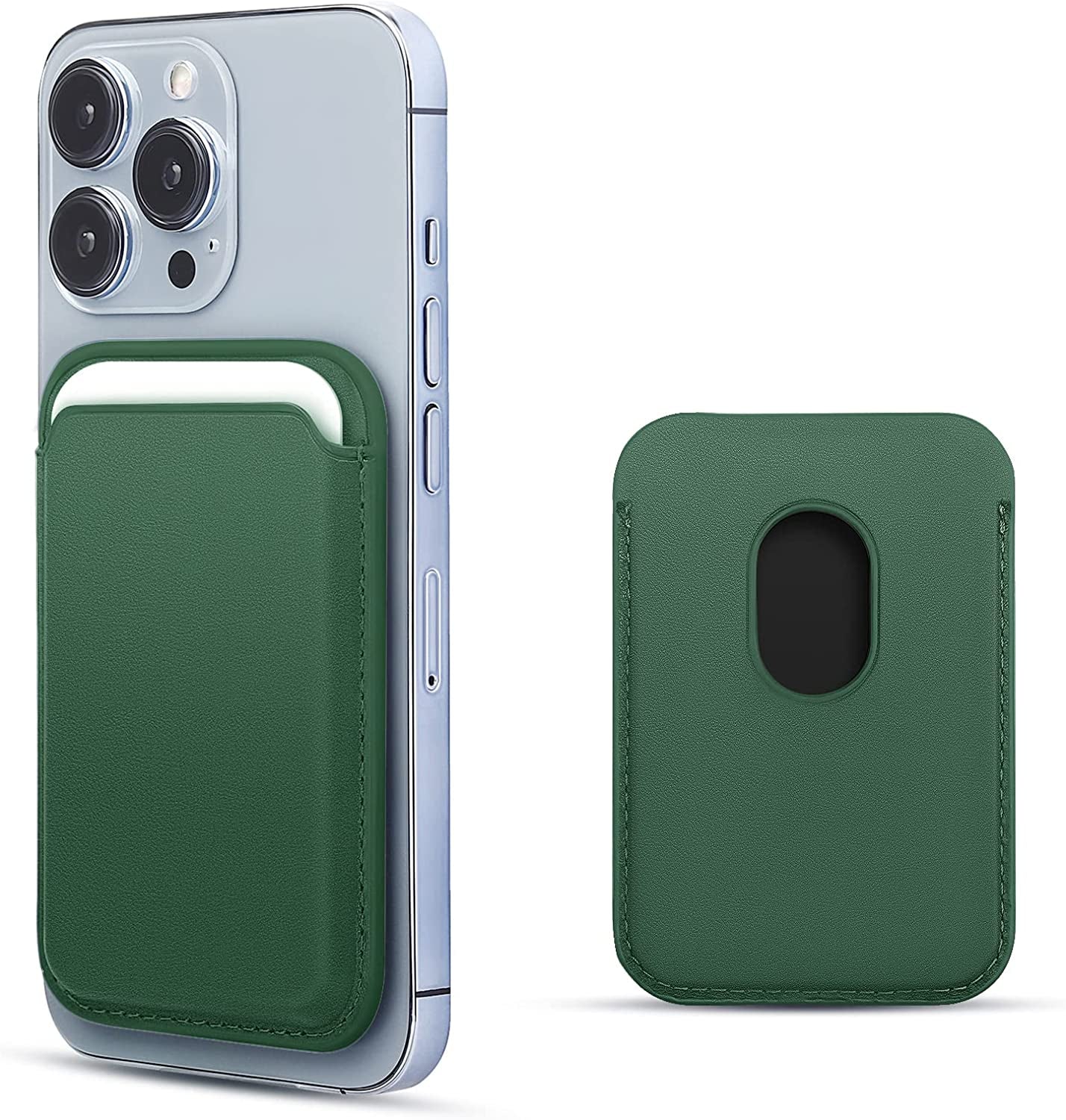 WALLFID Magsafe Wallet Leather Compatible with Iphone 12/13/14 Mini/Plus/Pro/Max,Rfid Card Holder with Magsafe Magnet (Purple)  WALLFID Green  