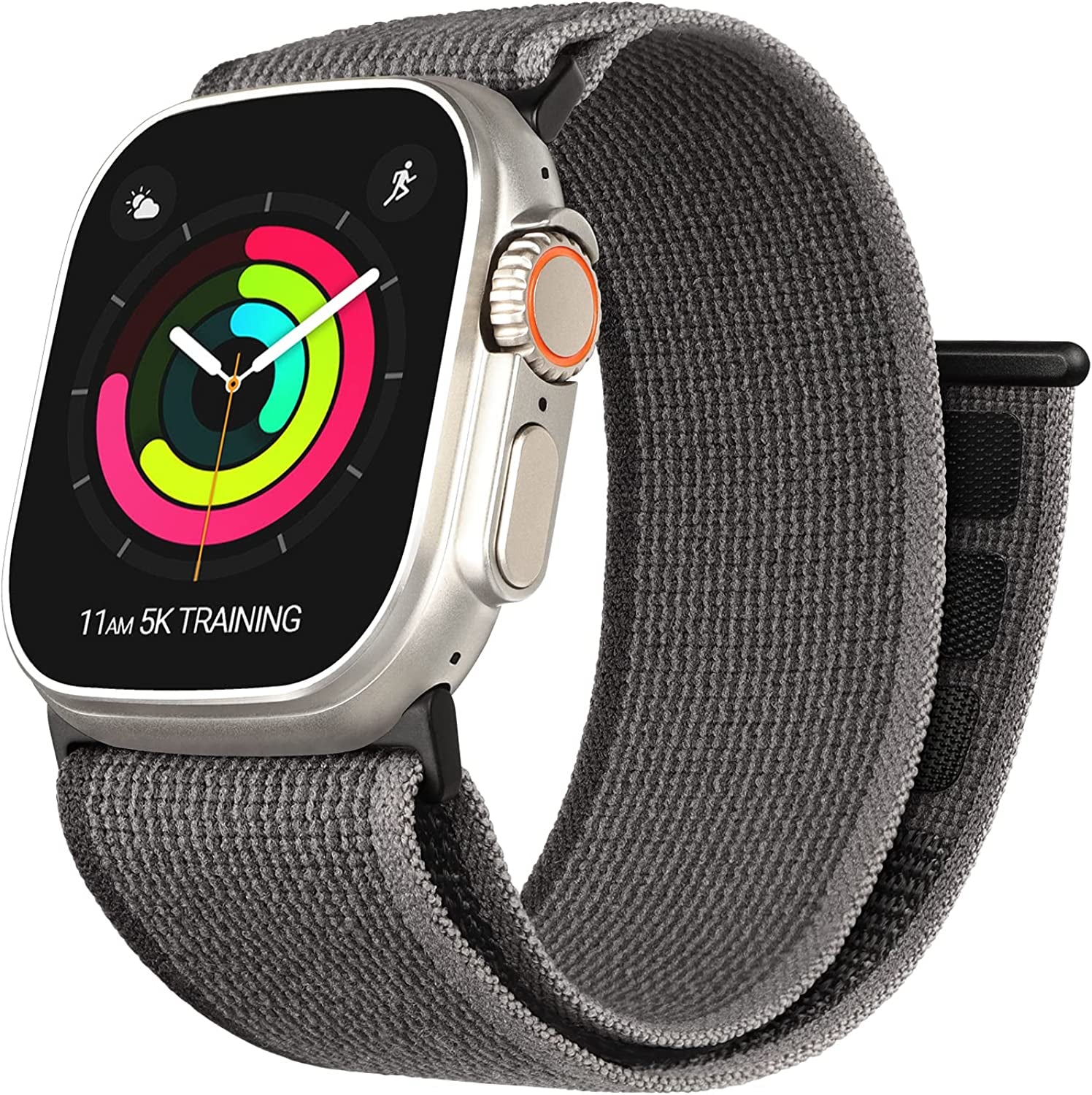 ZRDESIGN Ultra Wide Black Nylon Watch Band Compatible with Apple Watch 38Mm 40Mm 41Mm 42Mm 44Mm 45Mm 49Mm, Adjustable Sport Loop for Iwatch Series 8 7 6 5 4 3 2 1 SE  ZRDESIGN Dark Grey 42mm/44mm/45mm/49mm 