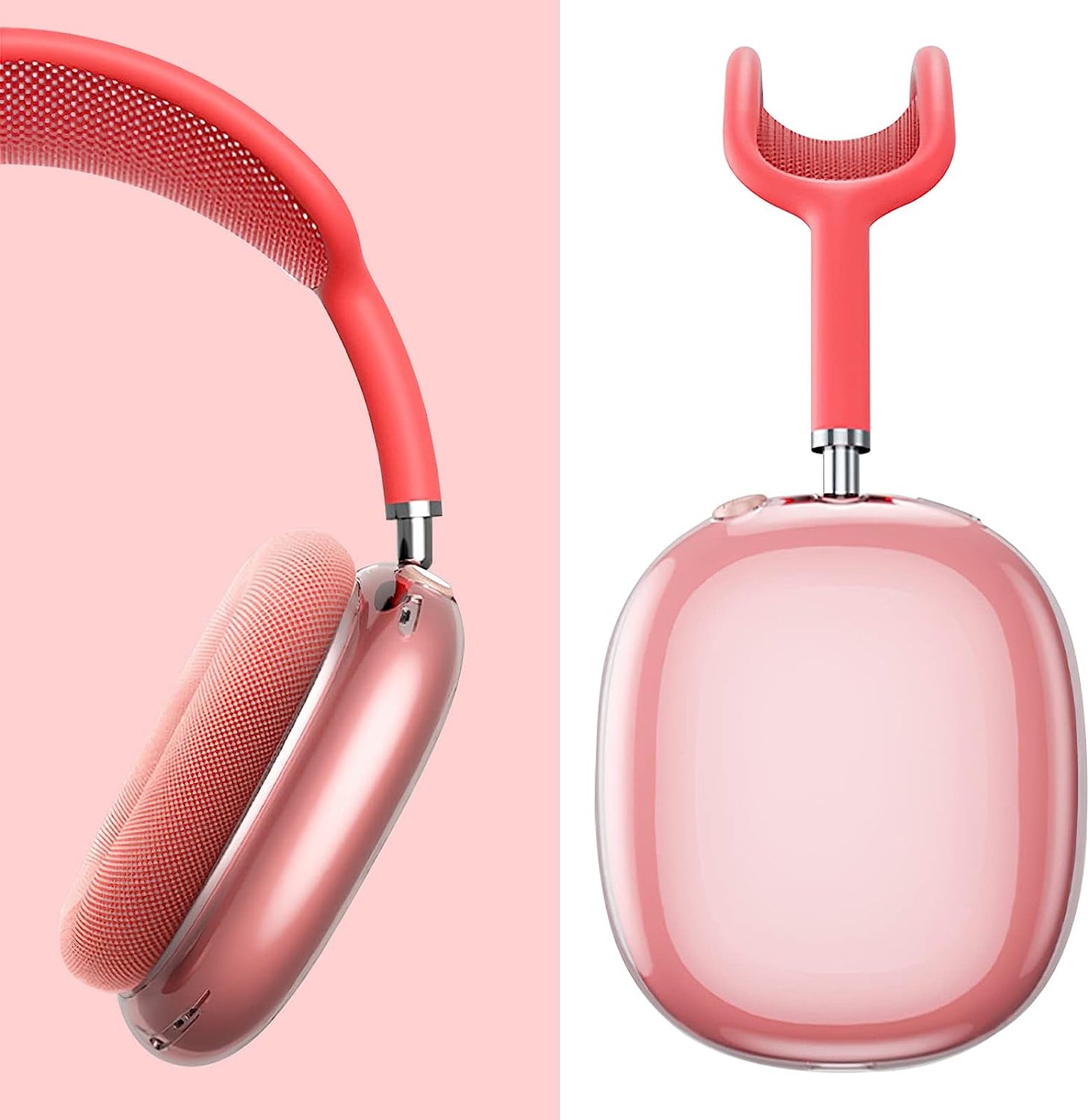 OOTSR Clear Case Cover for Airpods Max, Soft TPU Clear Anti-Scratch Protective Cover for Airpod Max,Transparent Accessories Skin Protector for Airpods Max Headphones（Pink）  OOTSR   