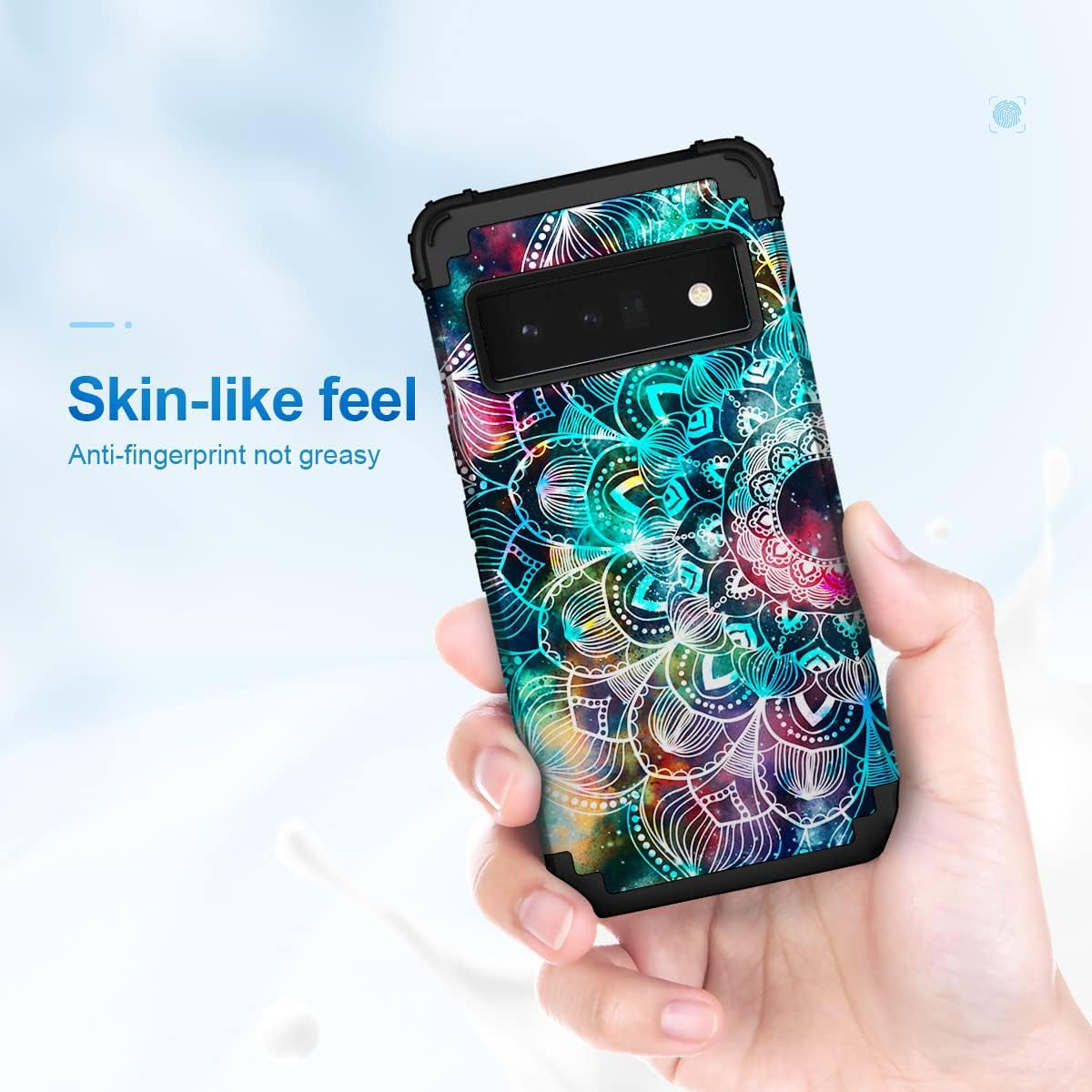 Hocase for Google Pixel 6 Pro Case, Heavy Duty Shockproof Protection Soft Silicone Rubber Bumper+Hard Plastic Hybrid Protective Case for Google Pixel 6 Pro (6.7") 2021 - Mandala in Galaxy  Hocase   
