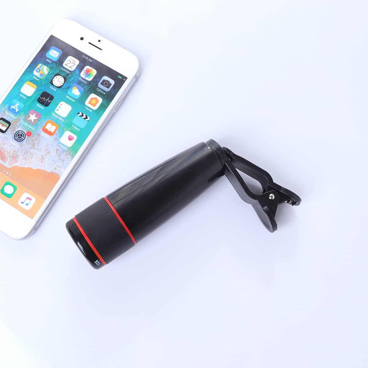 Hemobllo Fisheye Lens Cell Phone Camera Lens- 12X Zoom Phone External Lens, Smartphone Lens Phone Camera Zoom Lens, Lens Attachment Camera Lens for Cell Phone (Black) Fisheye Lens Monoculars  Hemobllo   