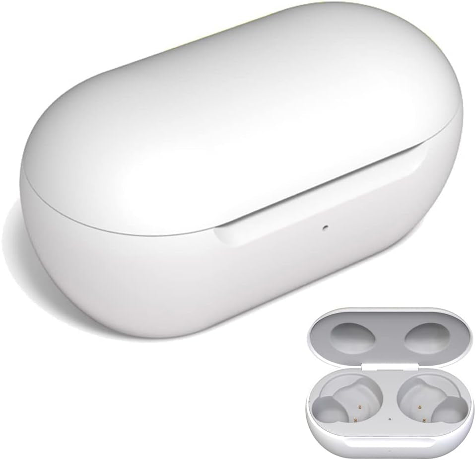 Wireless Charging Case Compatible with Samsung Galaxy Buds, Replacement Charger Case Cover for Galaxy Buds SM-R170 Earbuds (Black)  Emilydeals White  