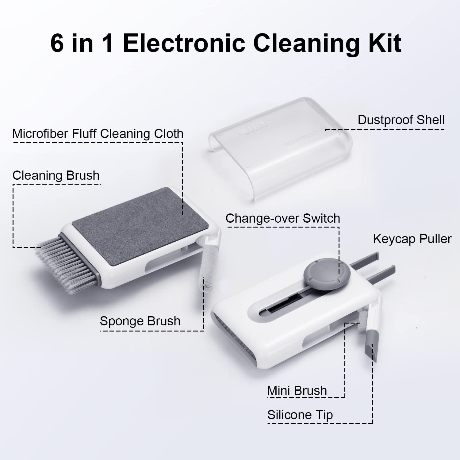 VIVIYA Electronics Cleaning Kit, All in 1 Airpods and Keyboard Cleaner Kit, Multifunctional Device Cleaning Tool for Phone, Earbud, Laptop and Tablet (White)  VIVIYA   