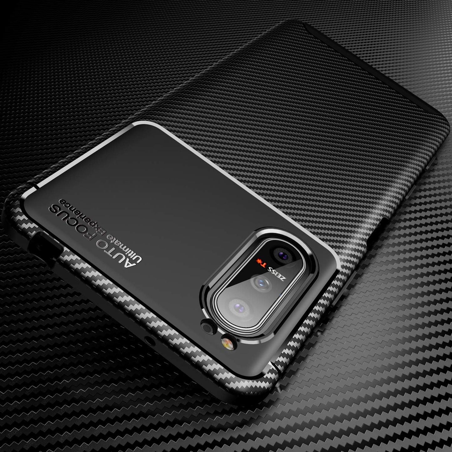 Cruzerlite Case Compatible with Sony Xperia 5 II Case, Carbon Fiber Texture Design Cover Anti-Scratch Shock Absorption Case Made for Sony Xperia 5 II (2020) (Carbon Black)  Swiss Case Limited   