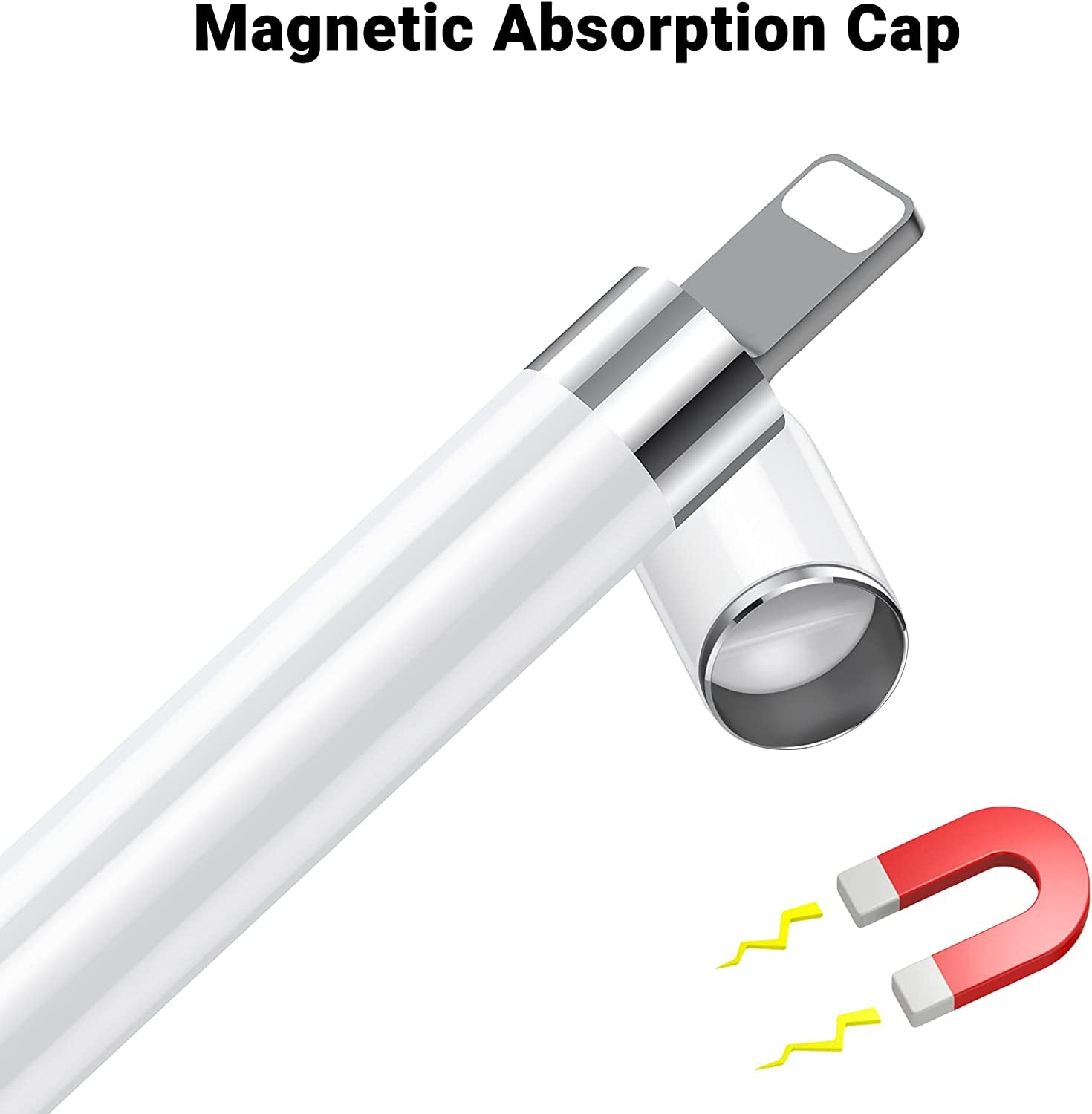 TITACUTE for Apple Pencil Cap 1St Generation Magnetic Ipencil Replacement for Apple Pen Top Stylus Cover Antifall Silicone Holder for Ipad Pro 10.5" 12.9" 9.7" for Ipad 10 9 8 7 6 Air 3 Mini 5Th White  TITACUTE   