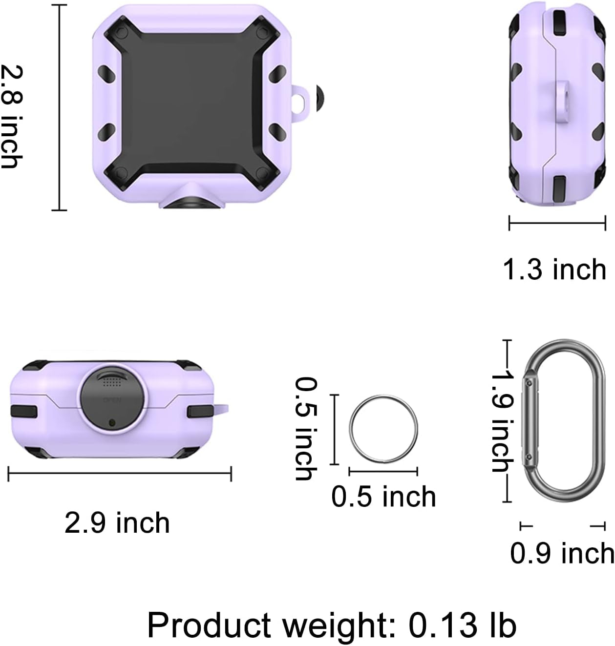 [Upgrade Secure Lock] Beats Fit Pro Case 2021, VAEKNVG Shock-Absorbing Protective Armor Cover for Beats Fit Pro Earbuds Accessories, TPU Hard Shell with Carabiner,Red  VAEKNVG   