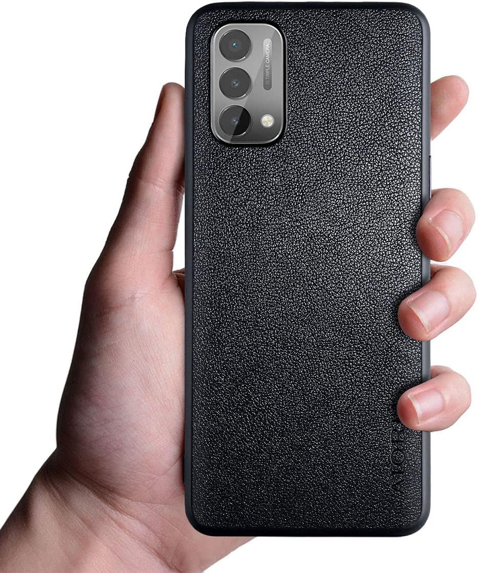 Aioria for Oneplus Nord N200 5G Case, 6.49 Inch Premium PU Leather Phone Cover Retro Design Full Protective Case for Oneplus Nord N200 5G (Gray)  Aioria Black  