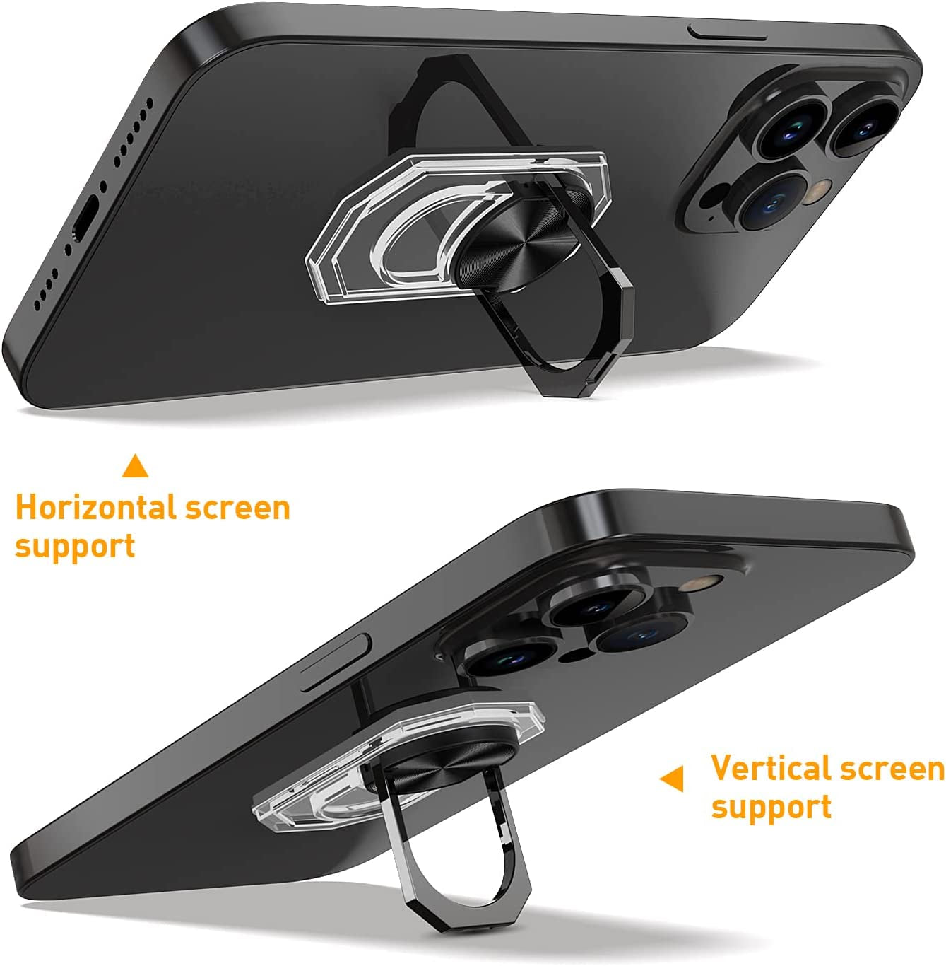 KACHEN 2 Packs Ring Holder, Cell Phone Ring Holder Stand, 360 Degree Rotation Finger Ring Kickstand with Polished Metal Phone Grip for Magnetic Car Mount  KACHEN   