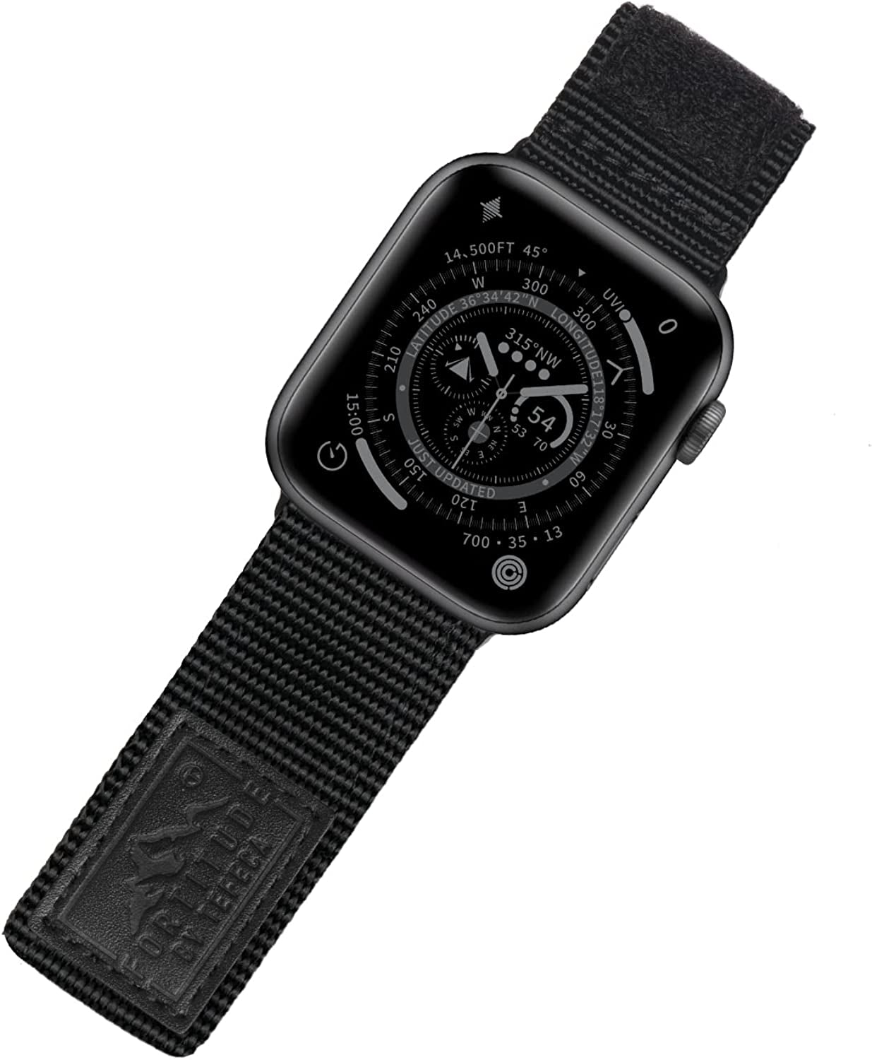 Tefeca Fortitude Series Adjustable Band for Apple Watch/Apple Watch Ultra  Tefeca Standard Wide Black Label Nylon 41/40/38mm 