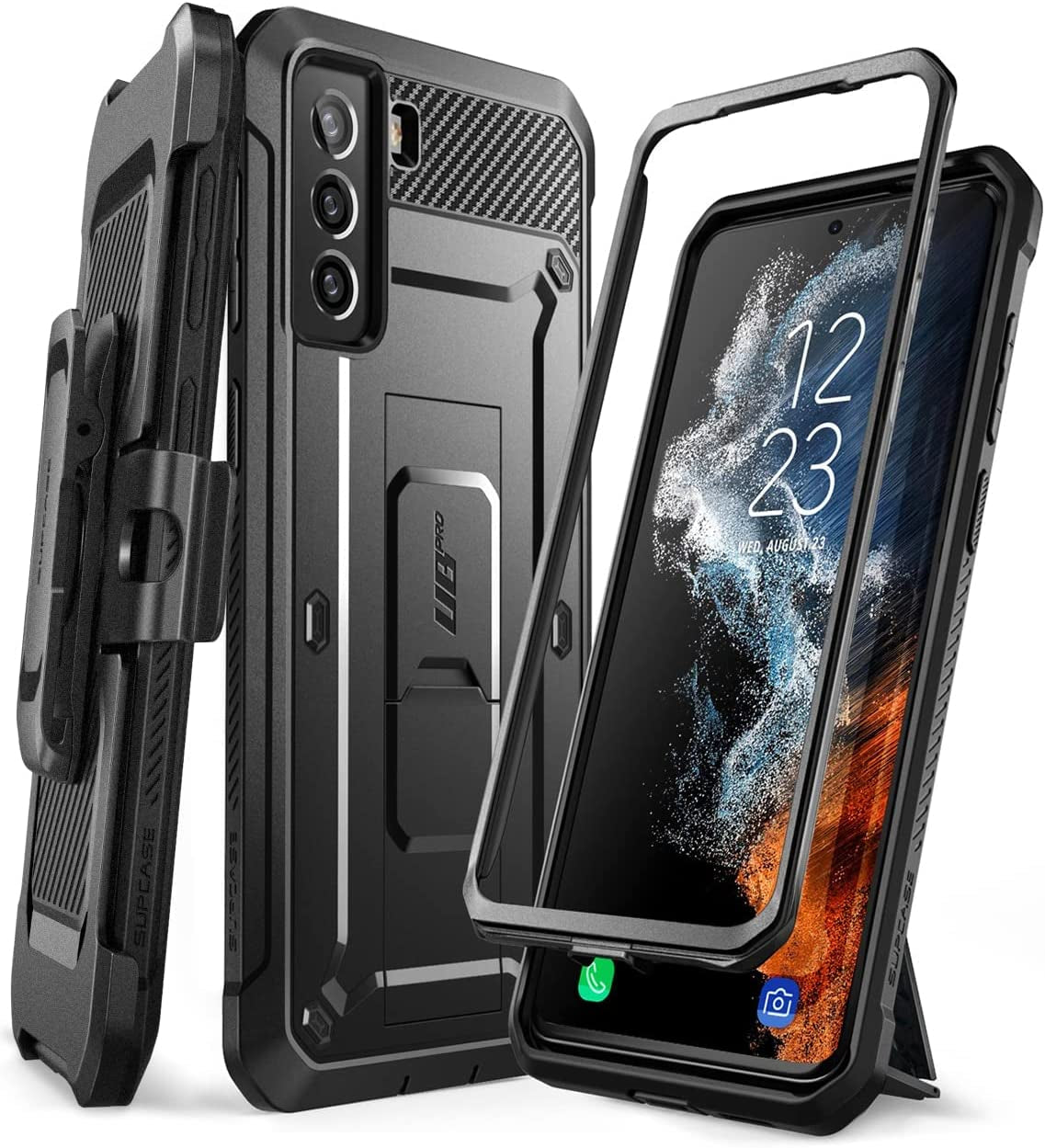 Supcase Unicorn Beetle Pro Series Case for Samsung Galaxy S22 5G (2022 Release), Full-Body Dual Layer Rugged Belt-Clip & Kickstand Case without Built-In Screen Protector (Black)  SUPCASE   