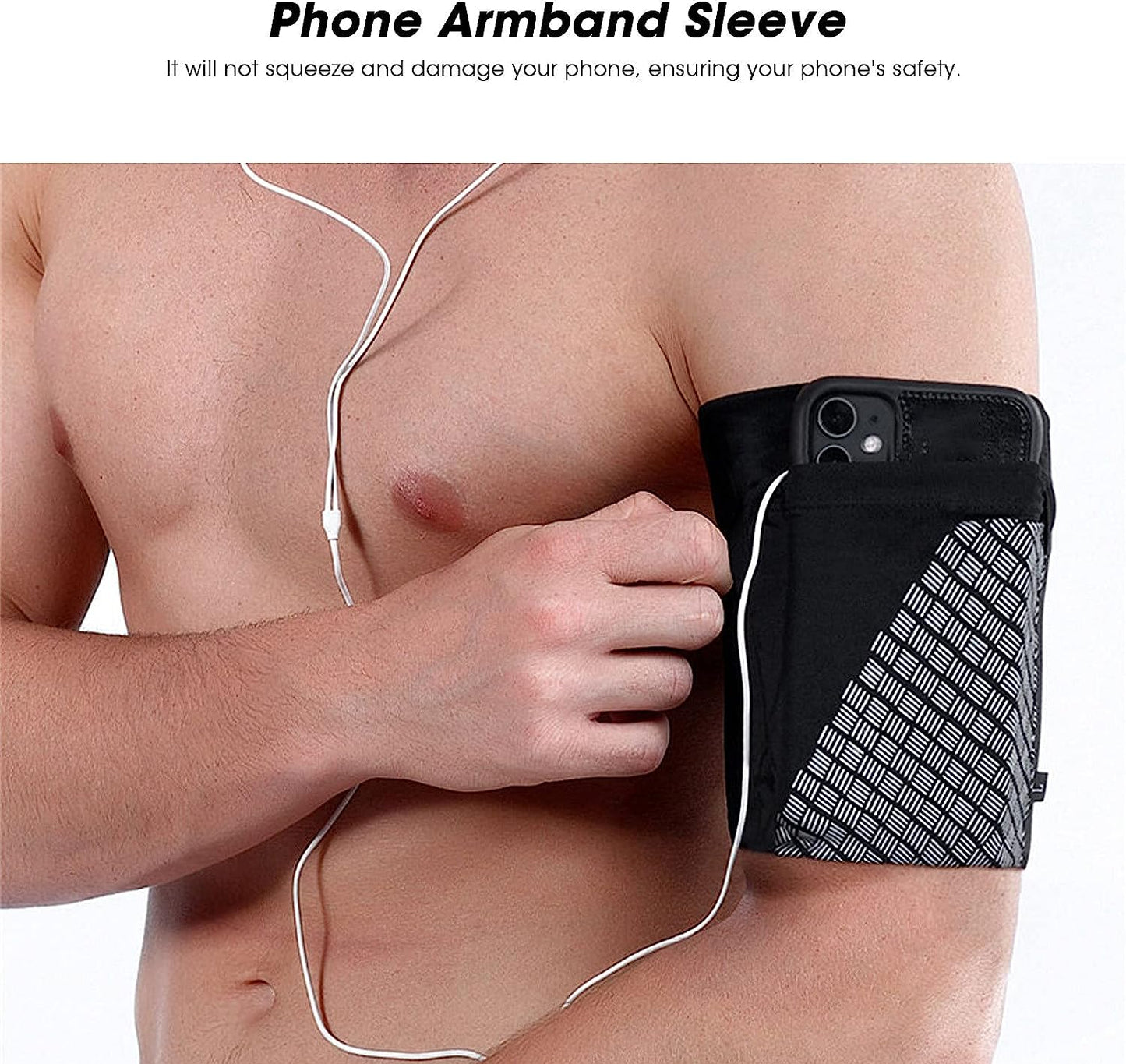 CUTULAMO Running Arm Band Strap, Anti-Slip Design Ultra‑Light Material Phone Armband Sleeve for Walking the Dog for Hiking for Running for Lifting Weights(L)  CUTULAMO   