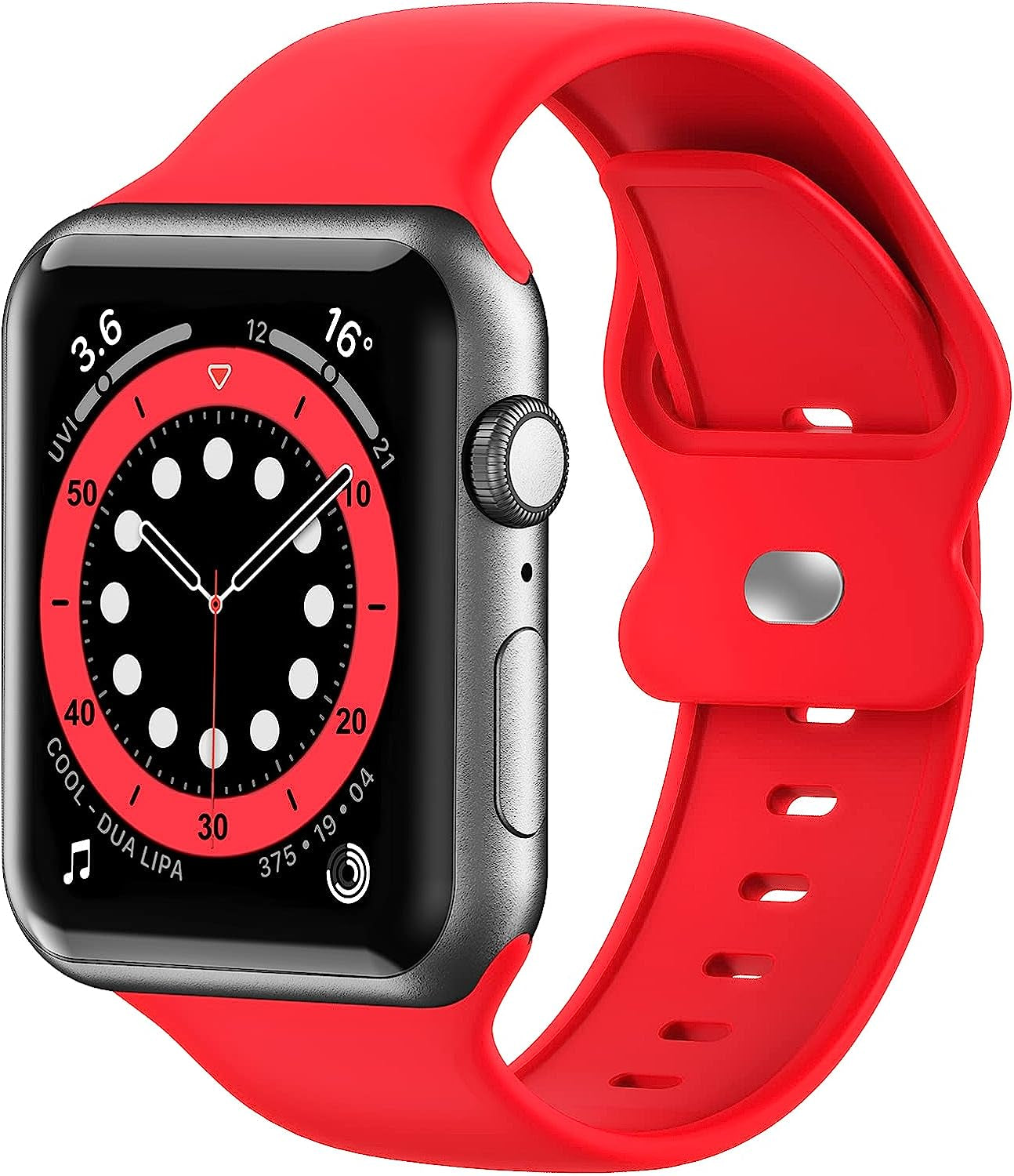 Upgrade Bands Compatible with Apple Watch Band 42Mm 44Mm 45Mm for Women Men-Soft Silicone Replacement Sport Watch Strap for Iwatch SE Series 7 6 5 4 3 2 1-Wristband  Gleiven Red 42 mm/44 mm/45 mm 