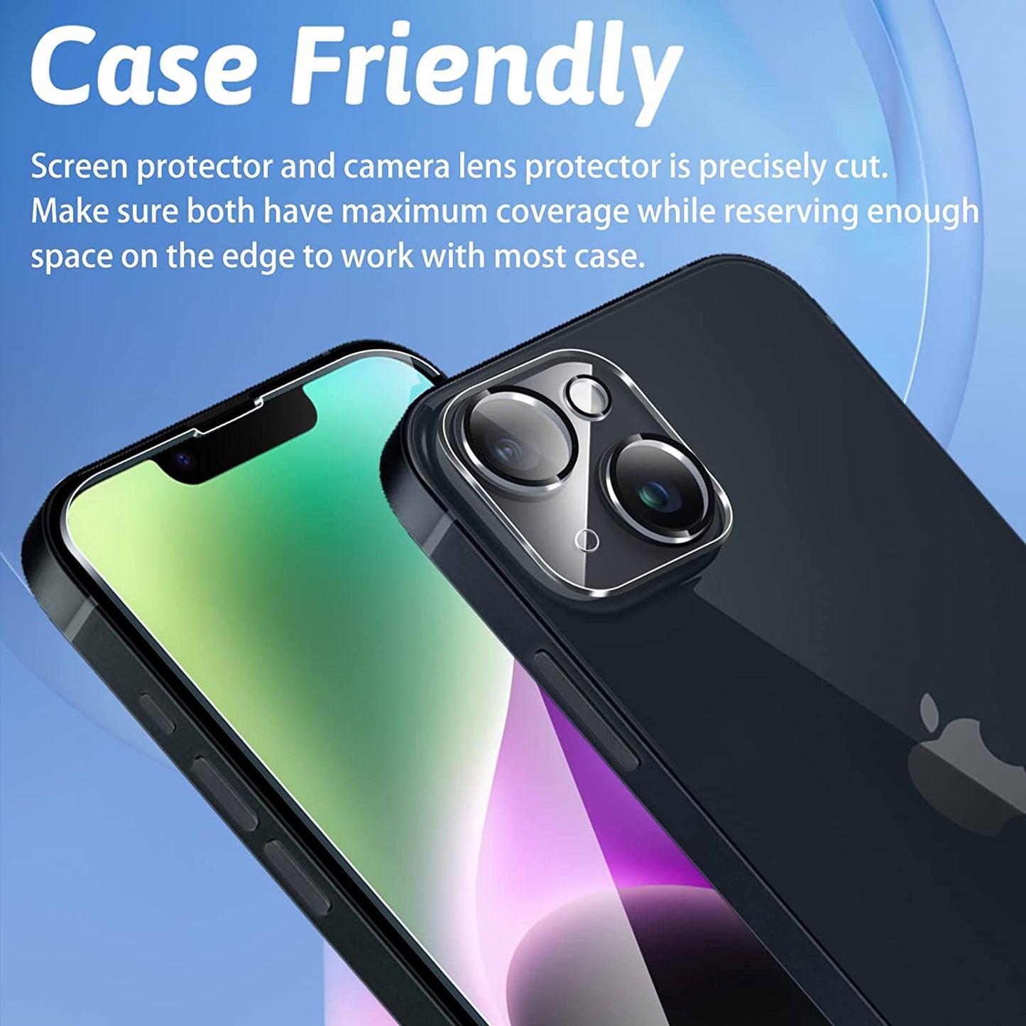 TQLGY Compatible with Iphone 14 Screen Protector, Tempered Glass Screen Protector for Iphone 14 with Camera Lens Protector 6.1 Inch, Ultra HD, 9H Hardness, Case Friendly, Dynamic Island Compatible  TQLGY   