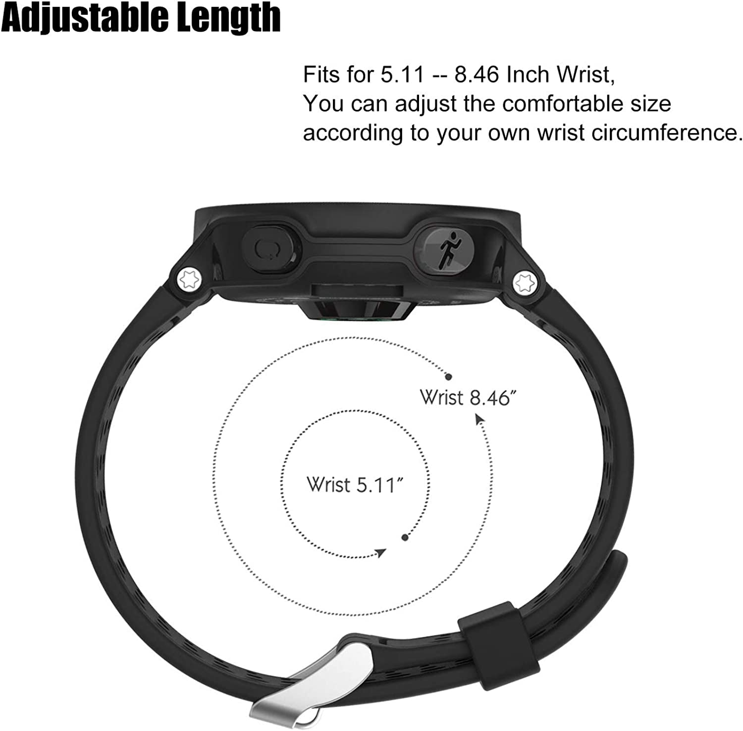 Replacement Smart Wrist Watch Accessory Band Strap for Garmin Forerunner 220/230/235/620/630/735Xt/235Lite, One Size  OLIVE INC.   