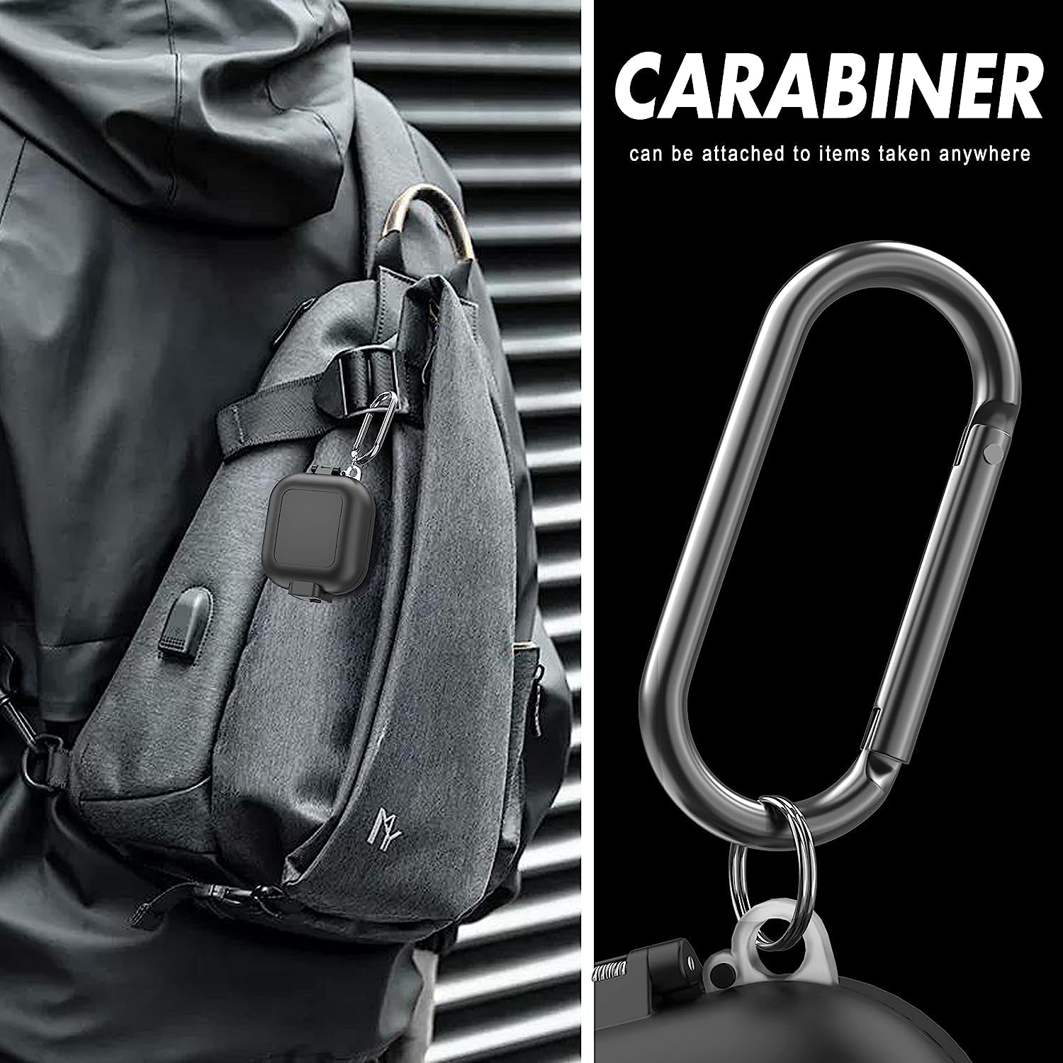 (With Secure Lock) IPX68 Waterproof Case for Samsung Galaxy Buds2 Pro Case (2022)/ Galaxy Buds Pro Case(2021)/ Galaxy Buds 2 Case (2021)/ Galaxy Buds Live Case (2020) Hard PC Protective Case (Black)  Galafoki   