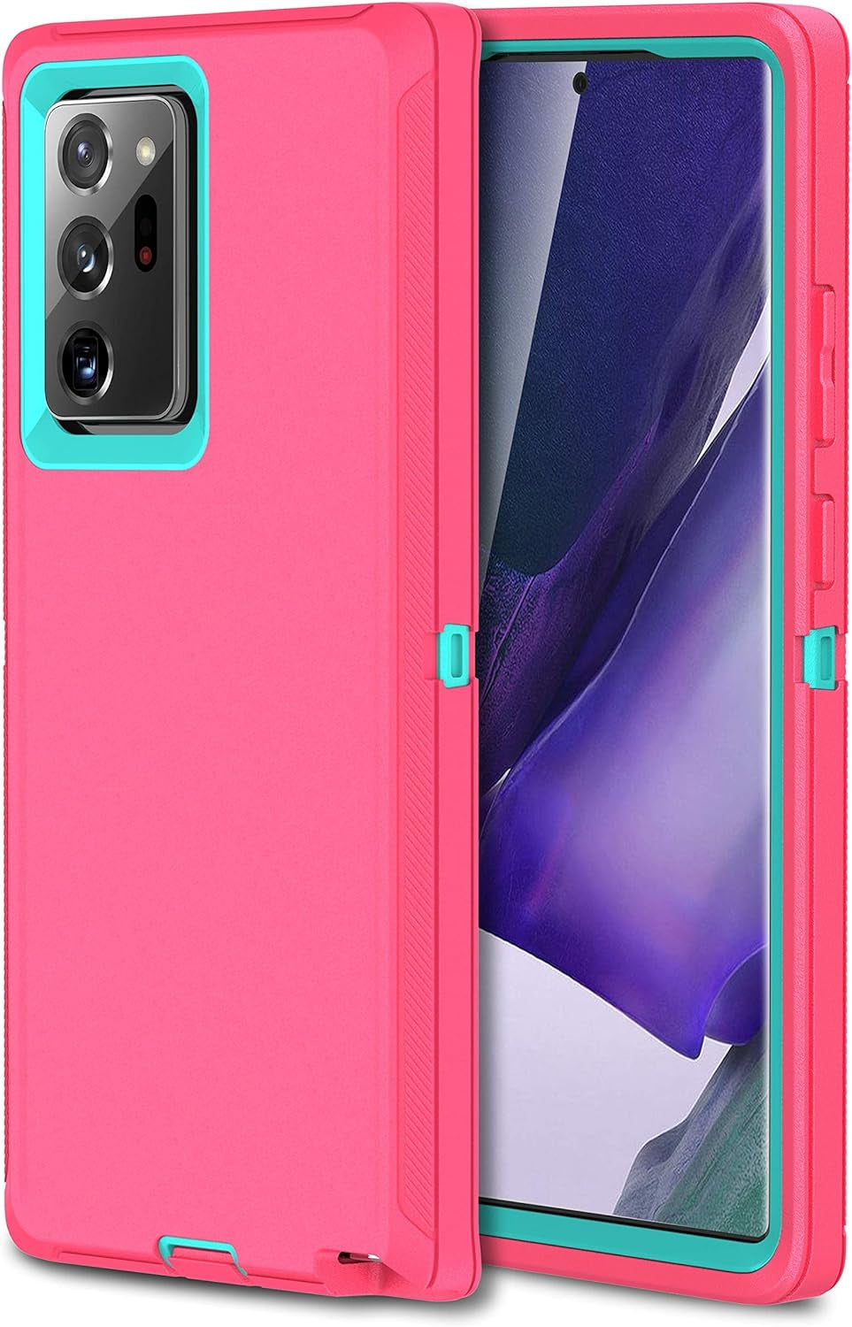 MXX Galaxy Note 20 Ultra Heavy Duty Case - 3 Layers, Rugged Rubber Shockproof Protection (Black)  MXx Accessories inc Pink/Light Blue Galaxy Note 20 6.7 Inch 