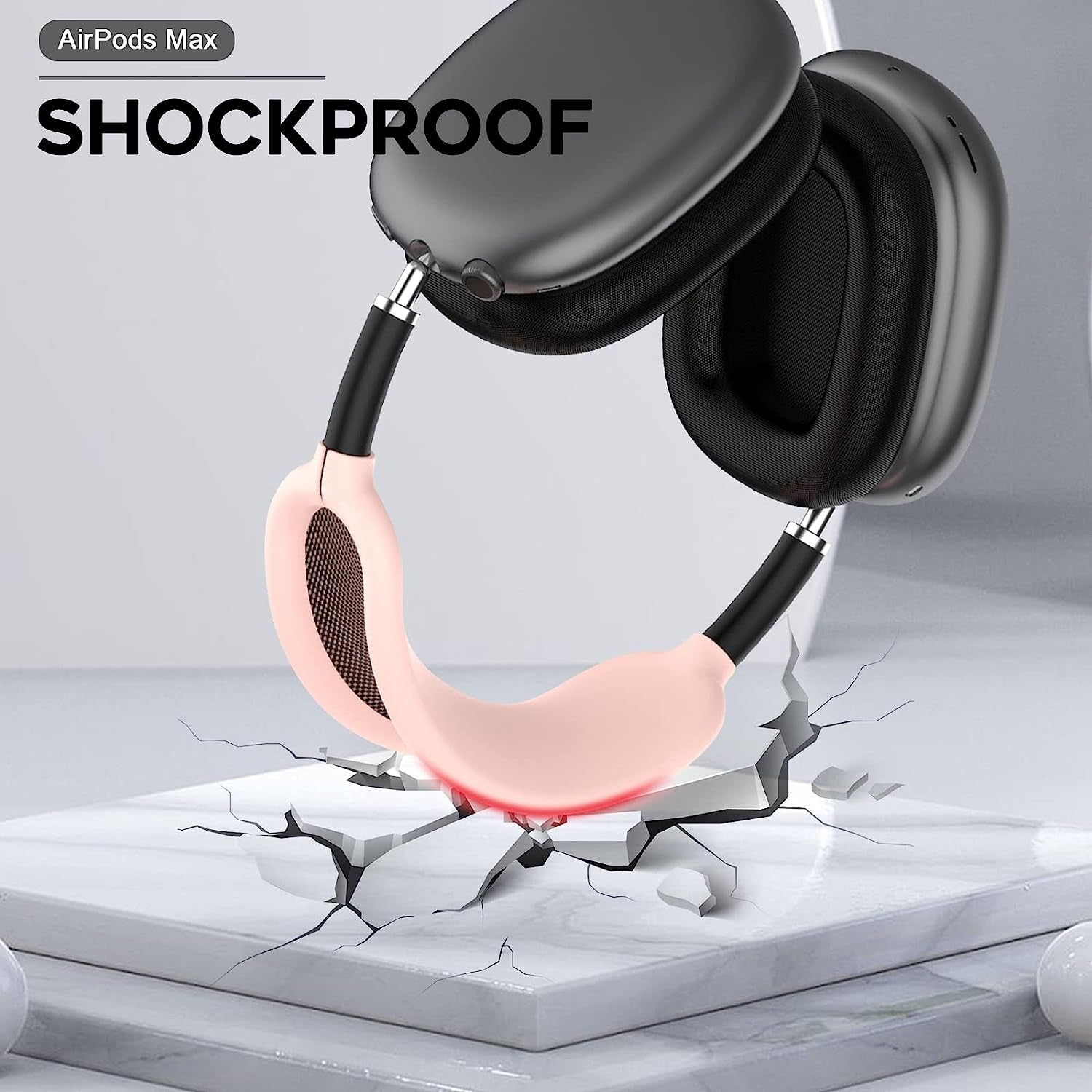 Seltureone Compatible for Airpods Max Headband Cushion, Silicone Earphone Protective Dustproof Sweat Proof Cover Accessories for Airpod Max Headphones Knit Mesh, Pink  Seltureone   