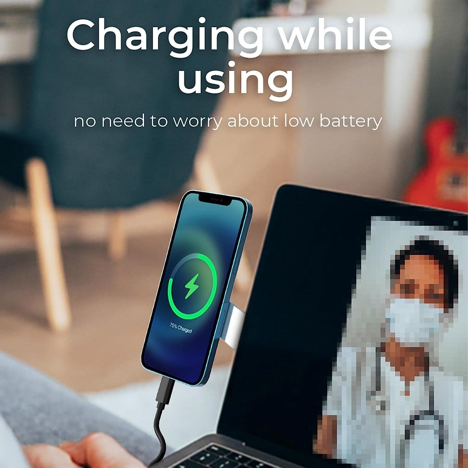 MIMINU Phone Holder for Laptop - Adjustable Magnetic Phone Mount Laptop,Lap Screen Side Phone Holder Extender Attach to Computer Monitor for Universal Smartphone  MIMINU   