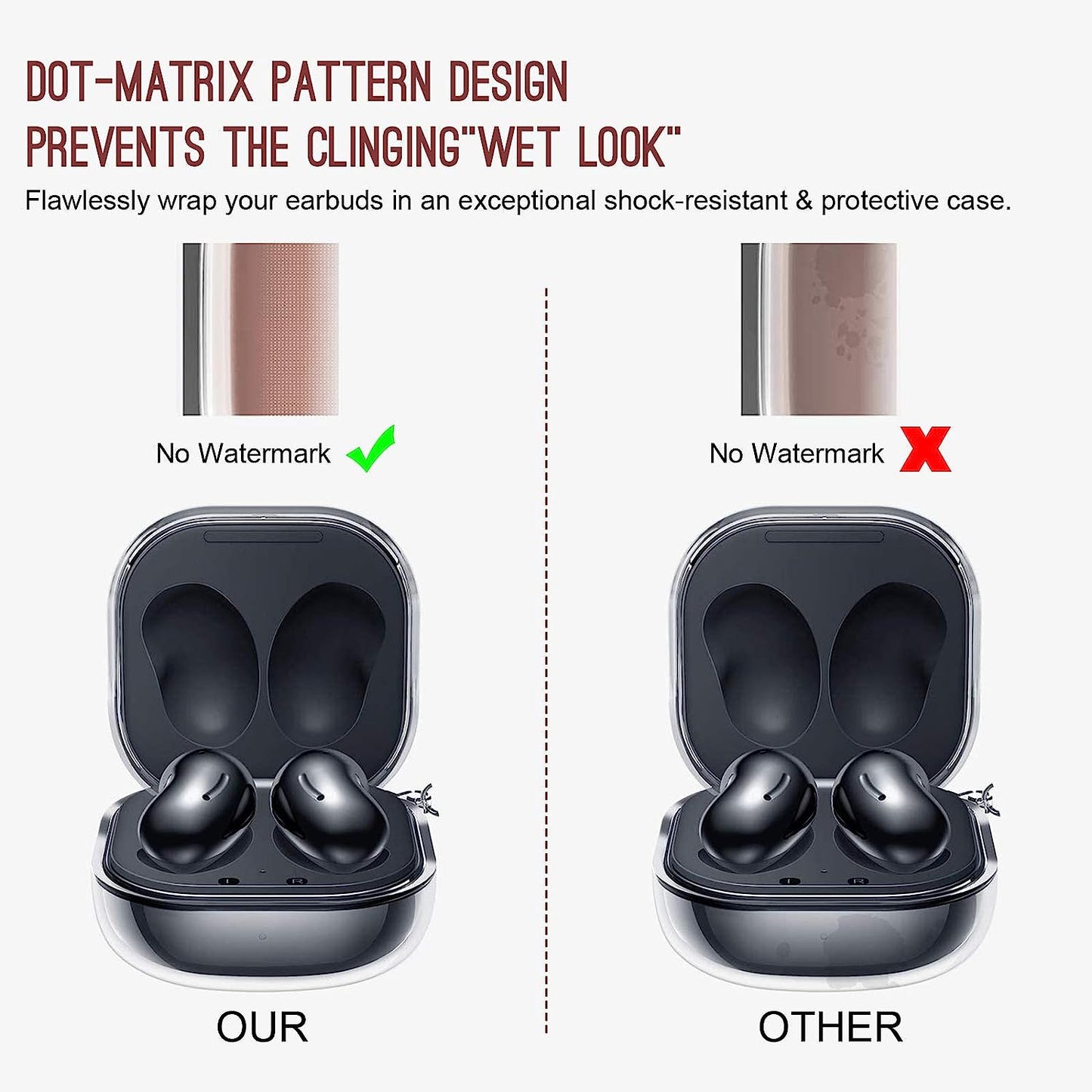 AIIKO Compatible Galaxy Buds 2 Pro Case 2022/Galaxy Buds 2/Pro Case 2021 /Galaxy Buds Live Case 2020 Clear Soft TPU Shockproof Case Protective Cover for Samsung Earbuds with Keychain - Clear Black  AIIKO   