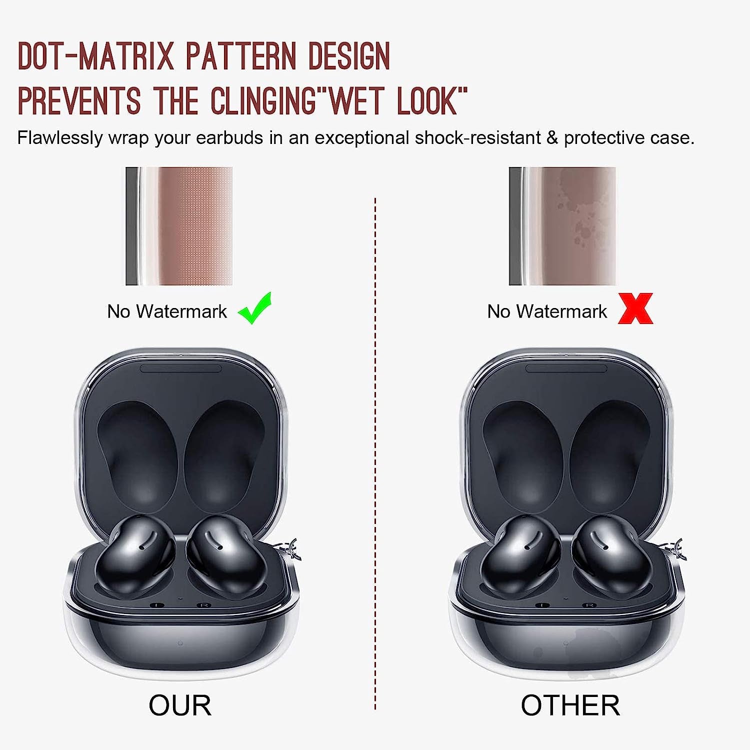 AIIKO Compatible Galaxy Buds 2 Pro Case 2022/Galaxy Buds 2/Pro Case 2021 /Galaxy Buds Live Case 2020 Clear Soft TPU Shockproof Case Protective Cover for Samsung Earbuds with Keychain - Clear Black  AIIKO   