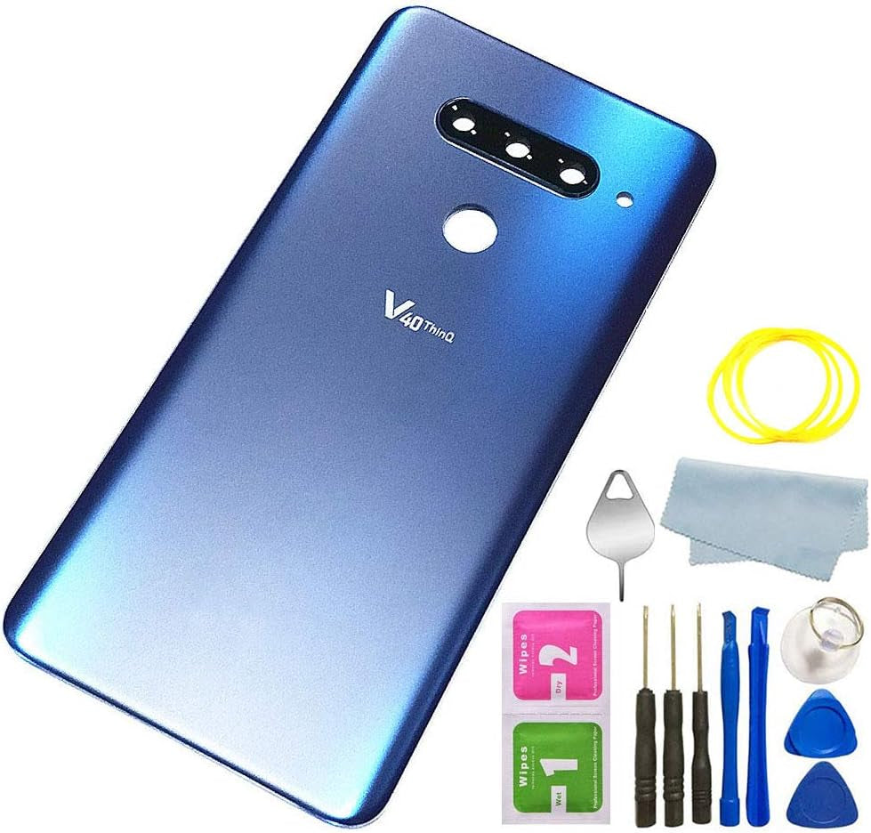 V40 Thinq Back Glass Cover Housing Door Replacement for LG V40 Thinq V405QA7 V405UA V405TAB V405UA1 Full Assembly Replacement Parts (New Moroccan Blue)  FORERUNER   