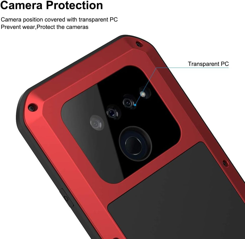 Feitenn Case for LG V40 Thinq, Heavy Duty Case Armor Aluminum Alloy Metal Cover Bumper Soft Rubber Military Shockproof Outdoor Hard Defender Men Gift for LG V40/V40 Thinq - Red  Feitenn   