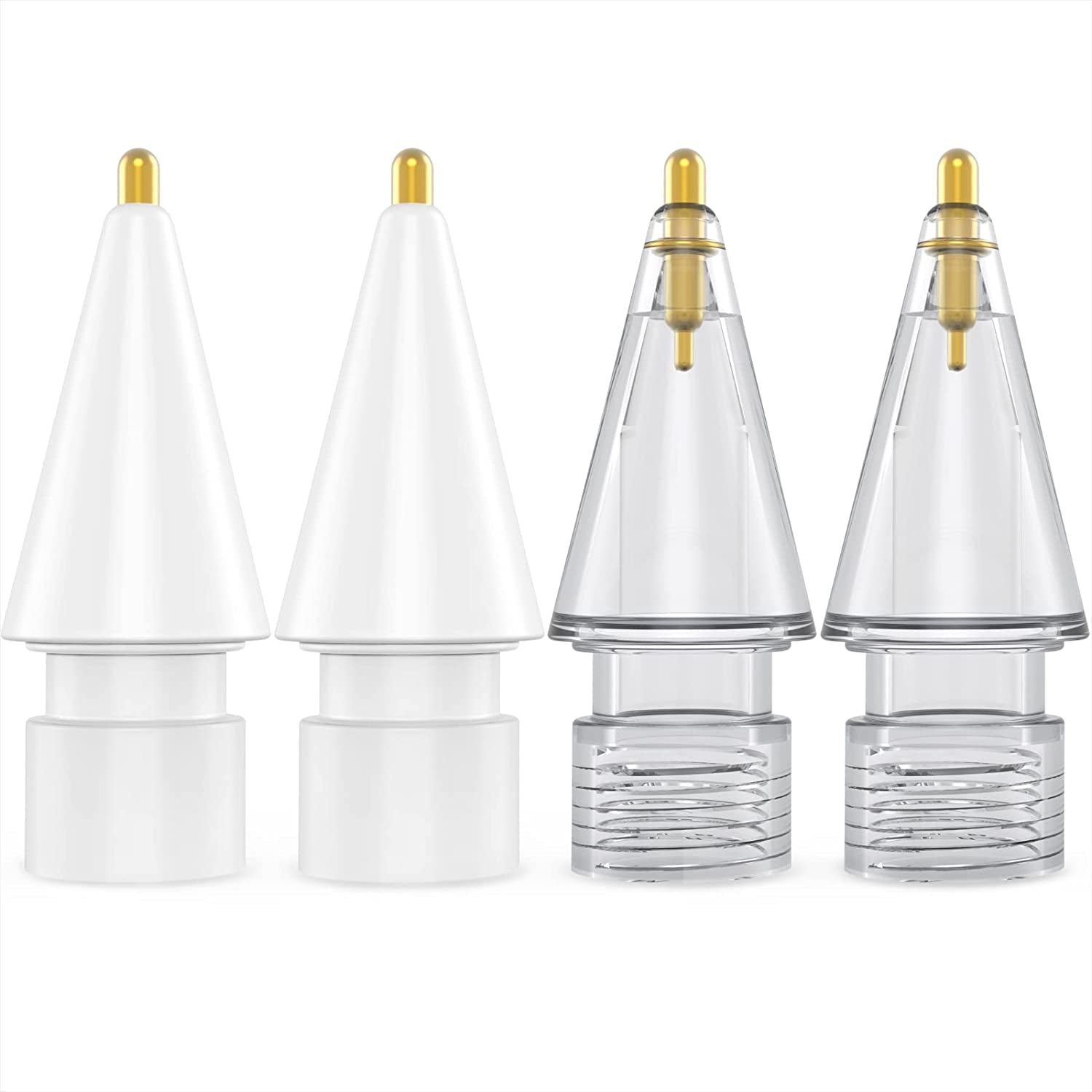 NIUTRENDZ 4 Pack Replacement Tips for Apple Pencil 2Nd Generation and 1St Generation Fine Point Metal Tip, Wear-Resistant & Precise Control (1.95Mm, Clear + Pink + Blue + Grey)  NIUTRENDZ 1.95mm - White and Grey 1.95mm 