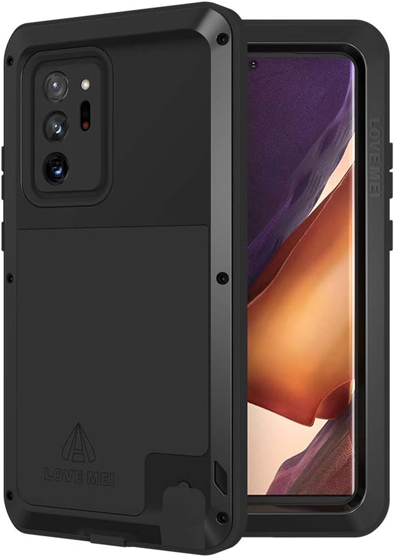 LOVE MEI Galaxy Note 20 Ultra 5G Phone Case, [Without Glass Screen Protector] Full Body Sturdy Defender Hard Cover Heavy Duty Shockproof Dustproof Metal Silicone Case for Samsung Note 20 Ultra Green  LOVE MEI Black  
