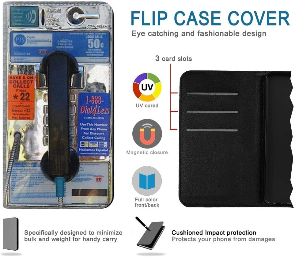 RW0087 Payphone PU Leather Flip Case Cover for LG V30, LG V30 Plus, LG V30S Thinq, LG V35, LG V35 Thinq  jjphonecase   