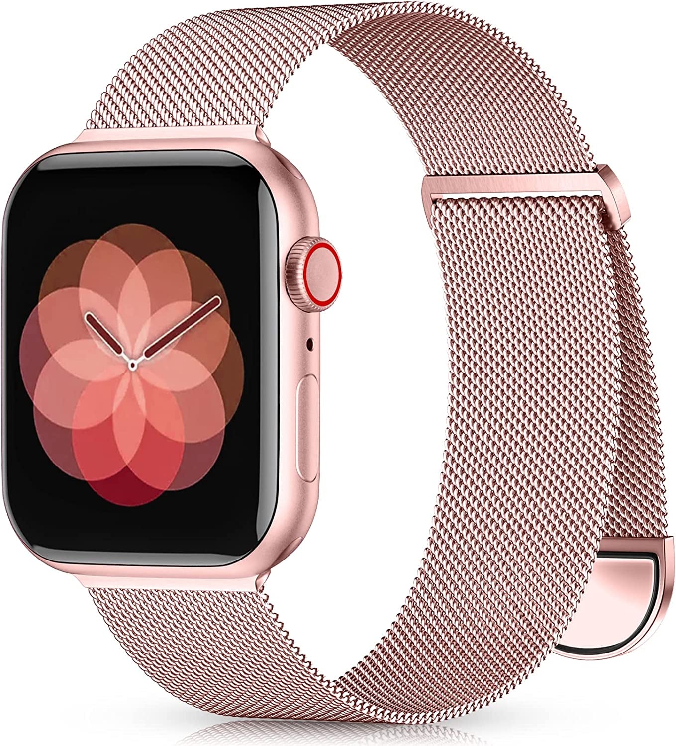 Zedoli Metal Band Compatible with Apple Watch Bands 40Mm 38Mm 41Mm 45Mm 44Mm 42Mm 49Mm for Women Men, Stainless Steel Milanese Mesh Loop Magnetic Wristbands for Iwatch Series 8 7 6 5 4 3 2 1 SE Ultra  Zedoli Rose Pink Gold 38/40/41mm 