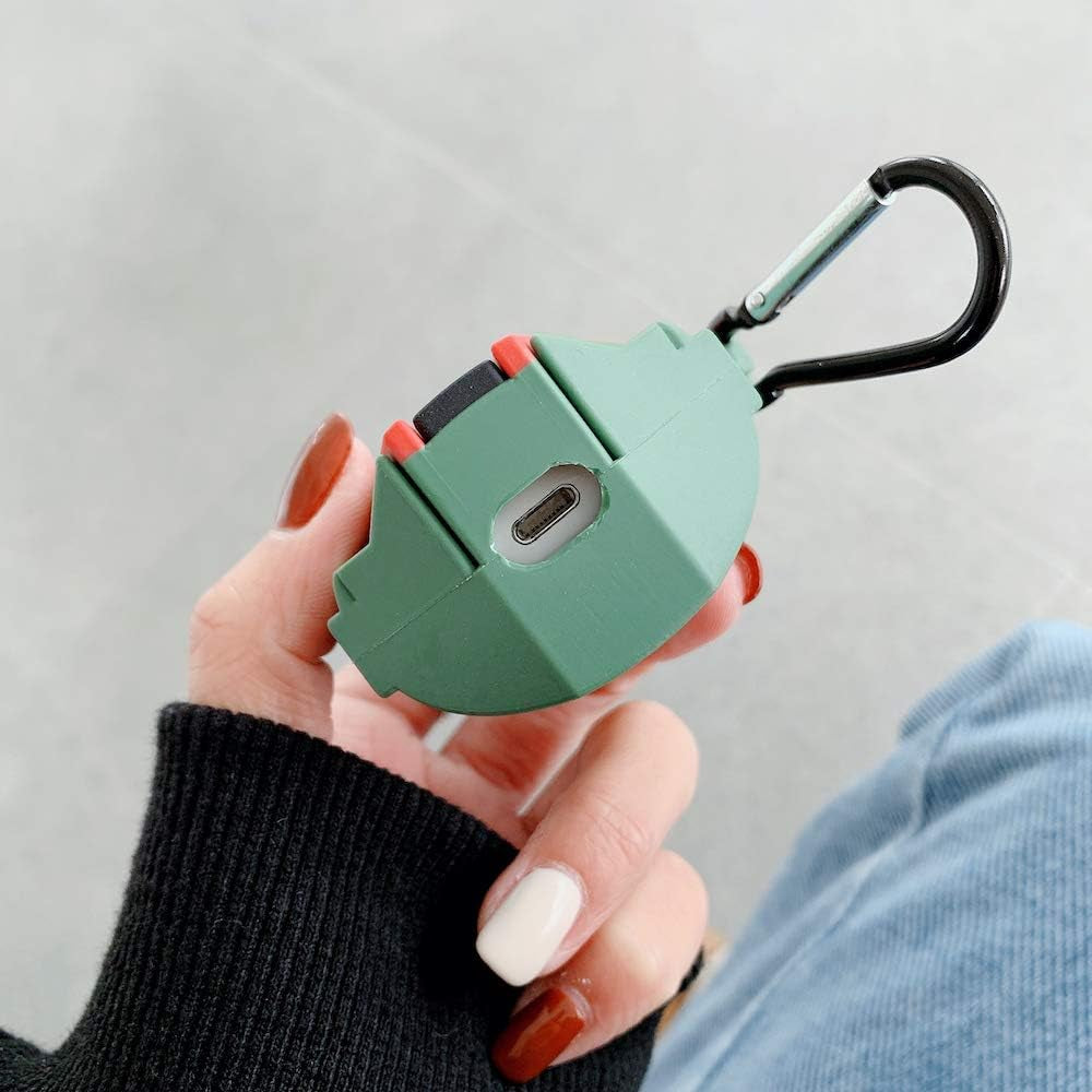 VARWANEO Earphone Case for Airpods Pro, 3D Popular Cute Mandalorian Boba Fett Silicone Design, Soft Silicone Portable&Shockproof Airpod Cover, for Apple Airpods 3&Pro Charging Case (Boba Fett)  VARWANEO   